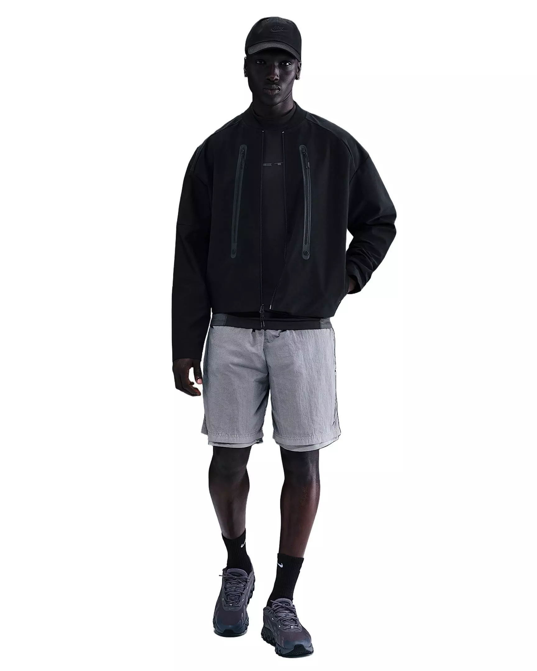 Nike Men's Tech Dri-FIT Shori Bomber Jacket - Black - BLACK