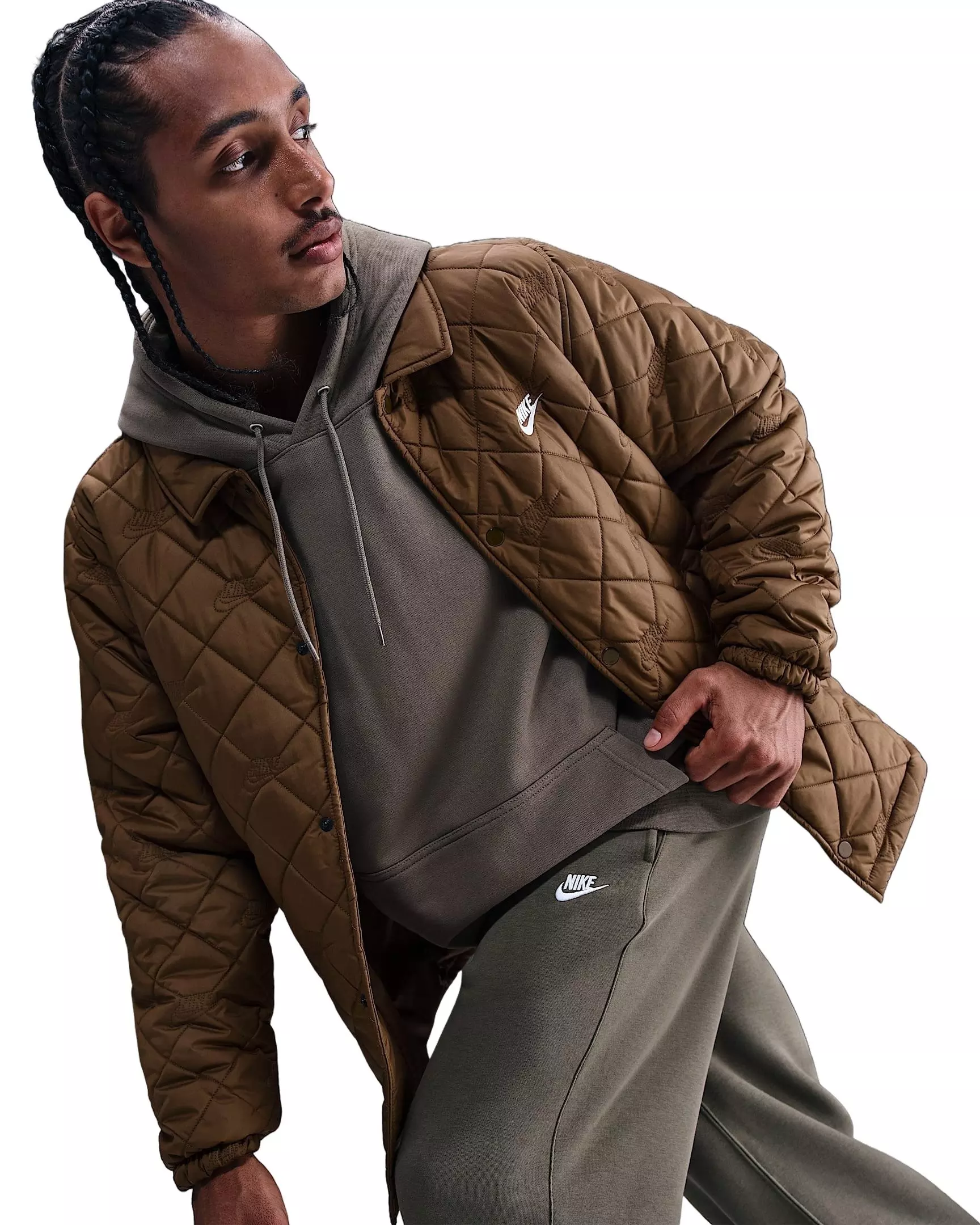 Nike Men's Club Coaches Jacket - BROWN