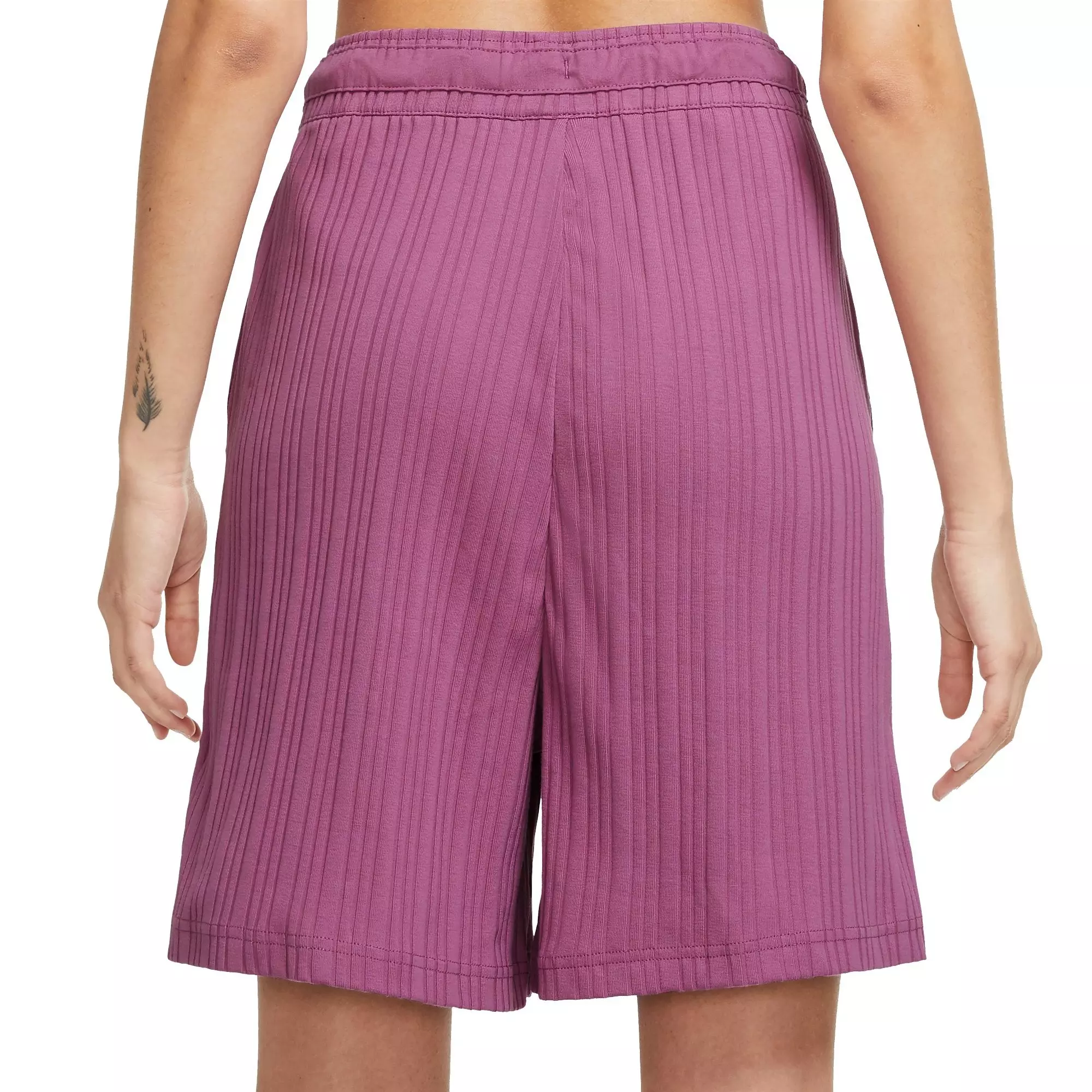 Nike Women's Sportswear Ribbed Jersey Baller Shorts - PURPLE
