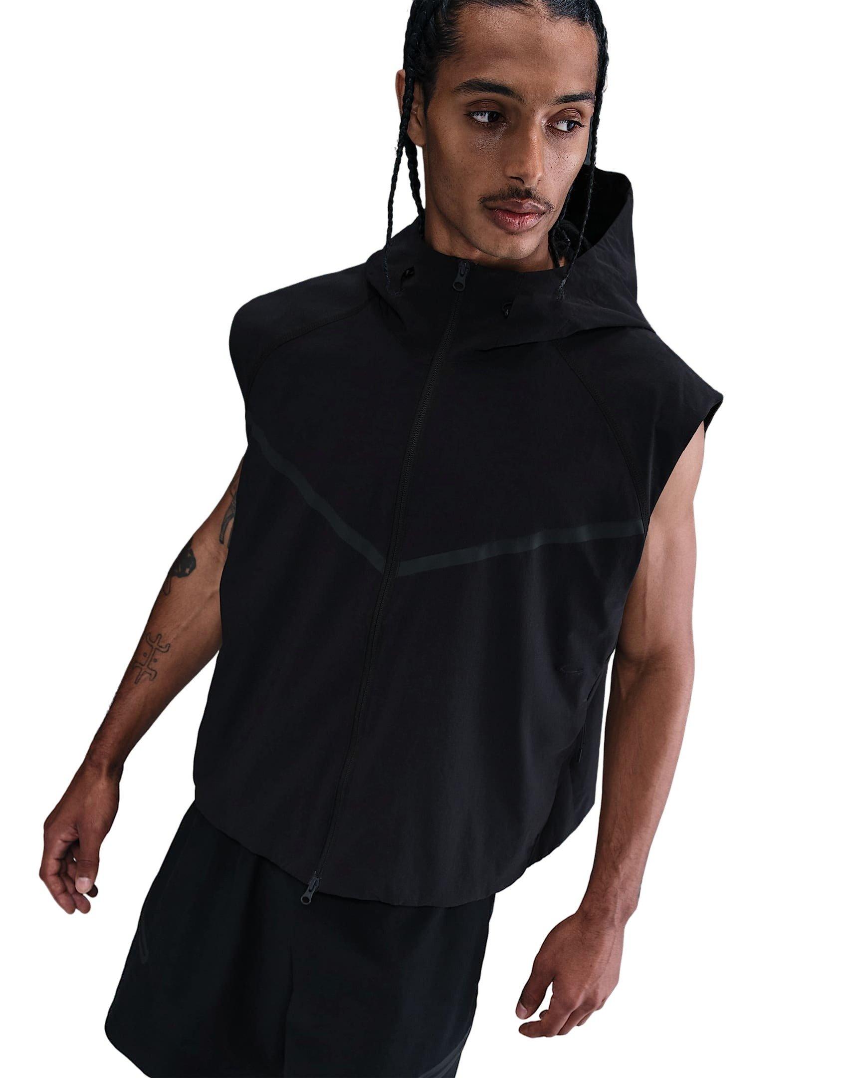 Nike Men's Tech Dri-FIT Woven Windrunner Vest - BLACK Thumbnail View 1