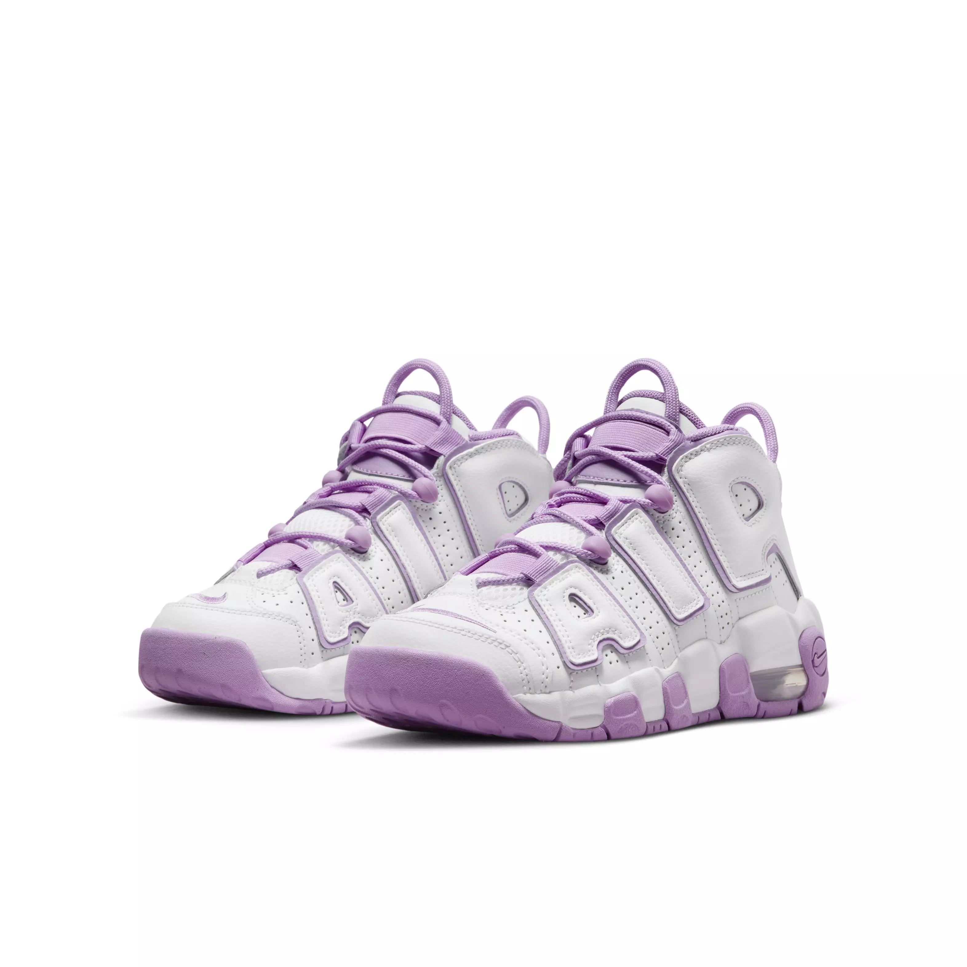 Nike Air More Uptempo "White/Rush Fuchsia/Rush Fuchsia" Grade School Kids' Shoe - WHITE/FUCHSIA/FUCHSIA