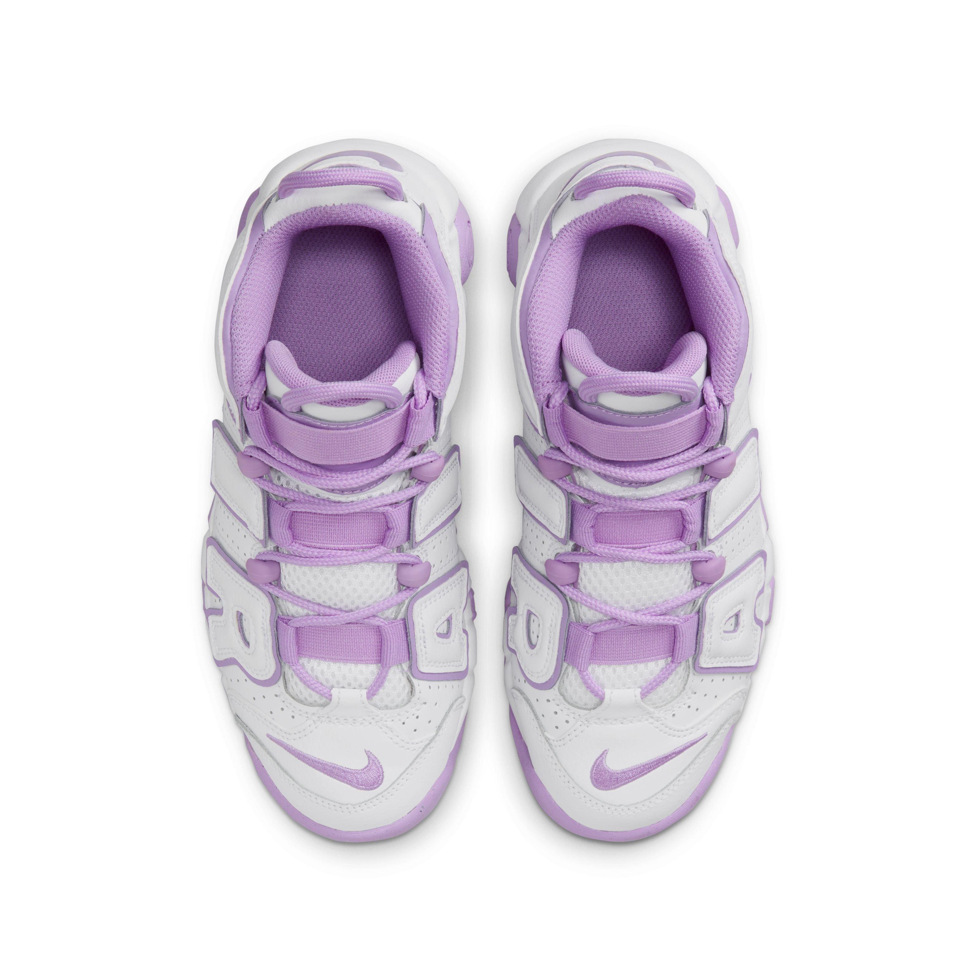 Nike Air More Uptempo Grade School Kids' "White/Rush Fuchsia/Rush Fuchsia" Shoe