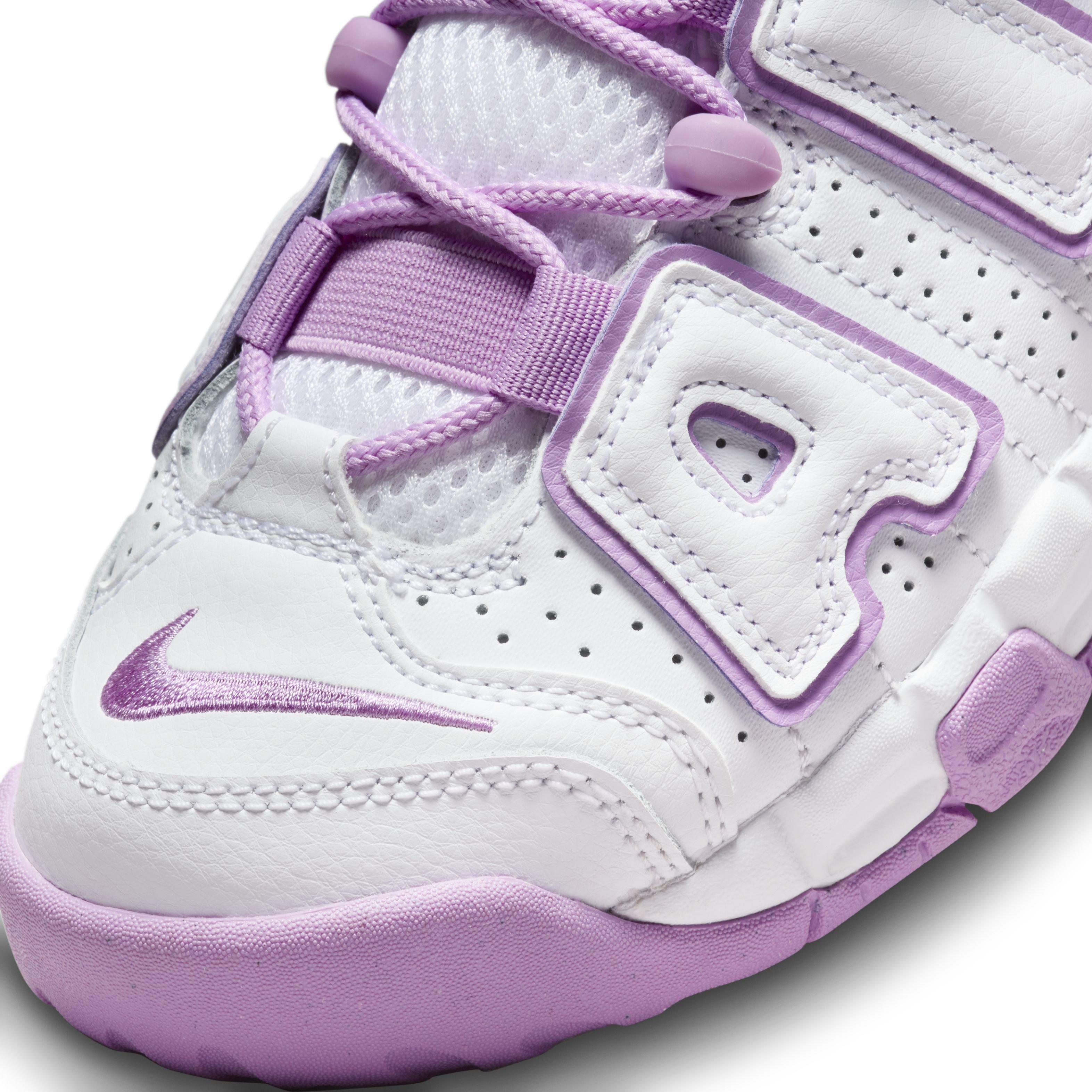 Nike Air More Uptempo Grade School Kids' "White/Rush Fuchsia/Rush Fuchsia" Shoe