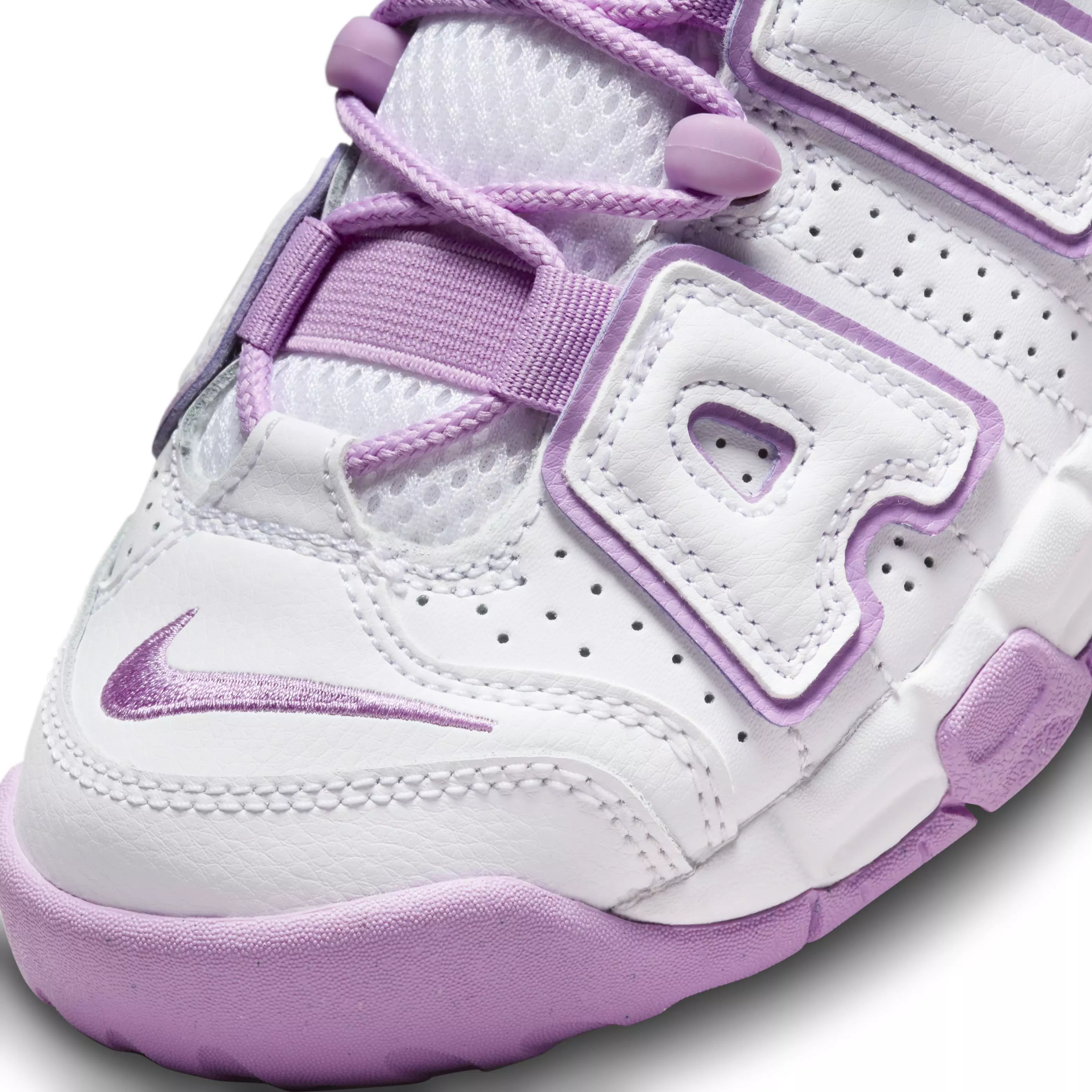 Nike Air More Uptempo "White/Rush Fuchsia/Rush Fuchsia" Grade School Kids' Shoe - WHITE/FUCHSIA/FUCHSIA