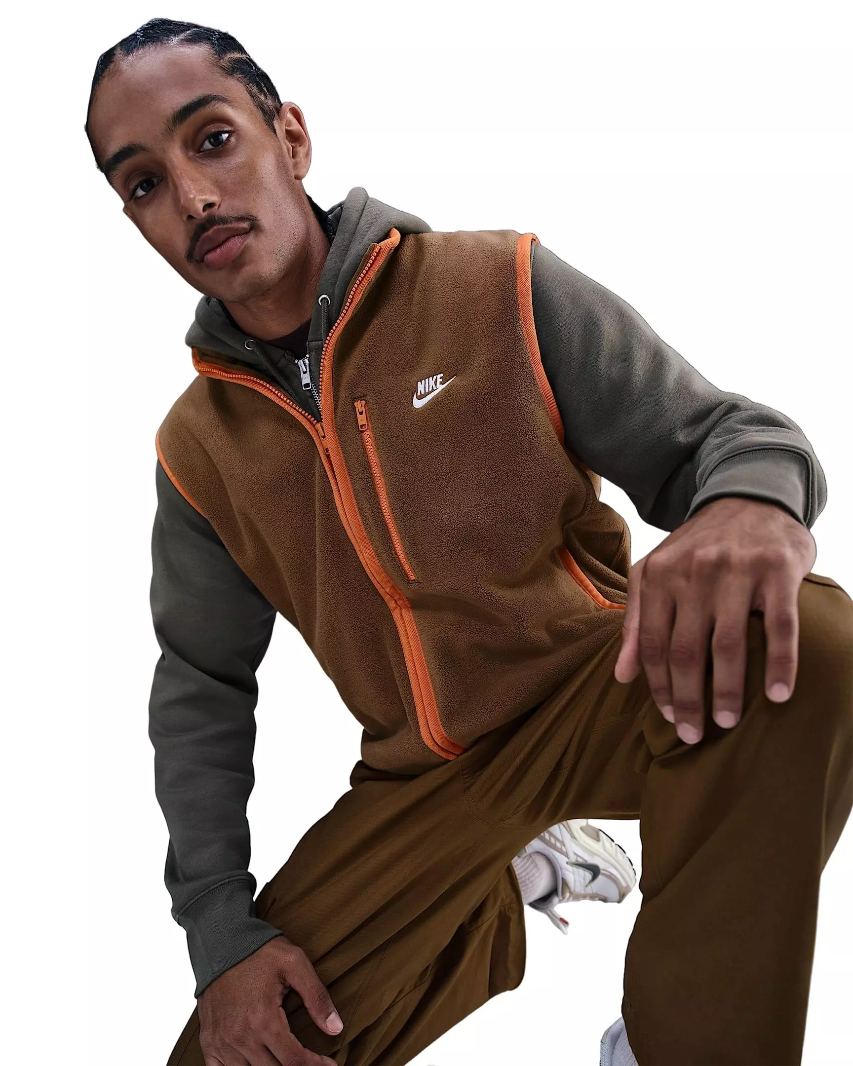 Nike Men's Club Winterized Full-Zip Vest - BROWN
