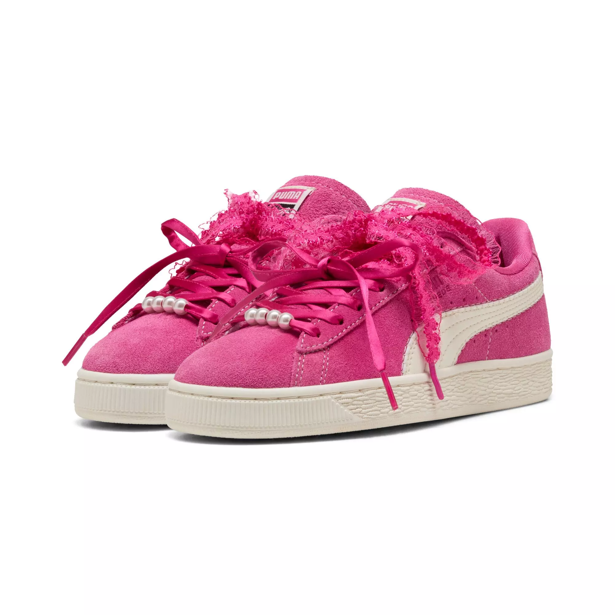PUMA Suede Bloom "Pink/White" Grade School Girls' Shoe - PINK/WHITE