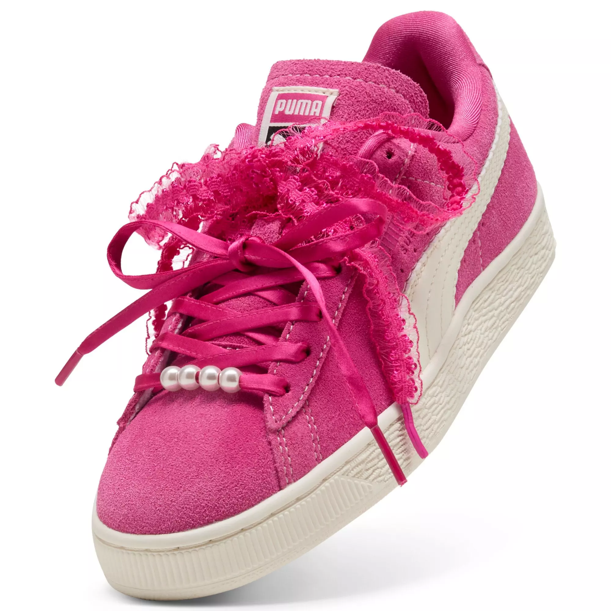 PUMA Suede Bloom "Pink/White" Grade School Girls' Shoe - PINK/WHITE