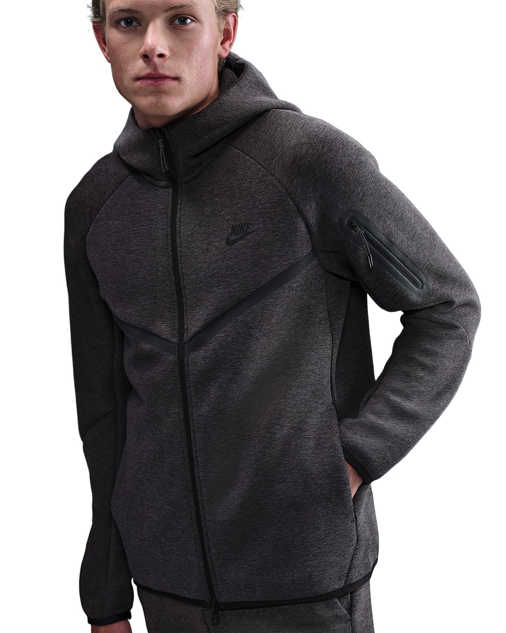 Nike Men's Tech Fleece Windrunner Full-Zip Jacket - Black Heather - BLACK HEATHER Thumbnail View 1