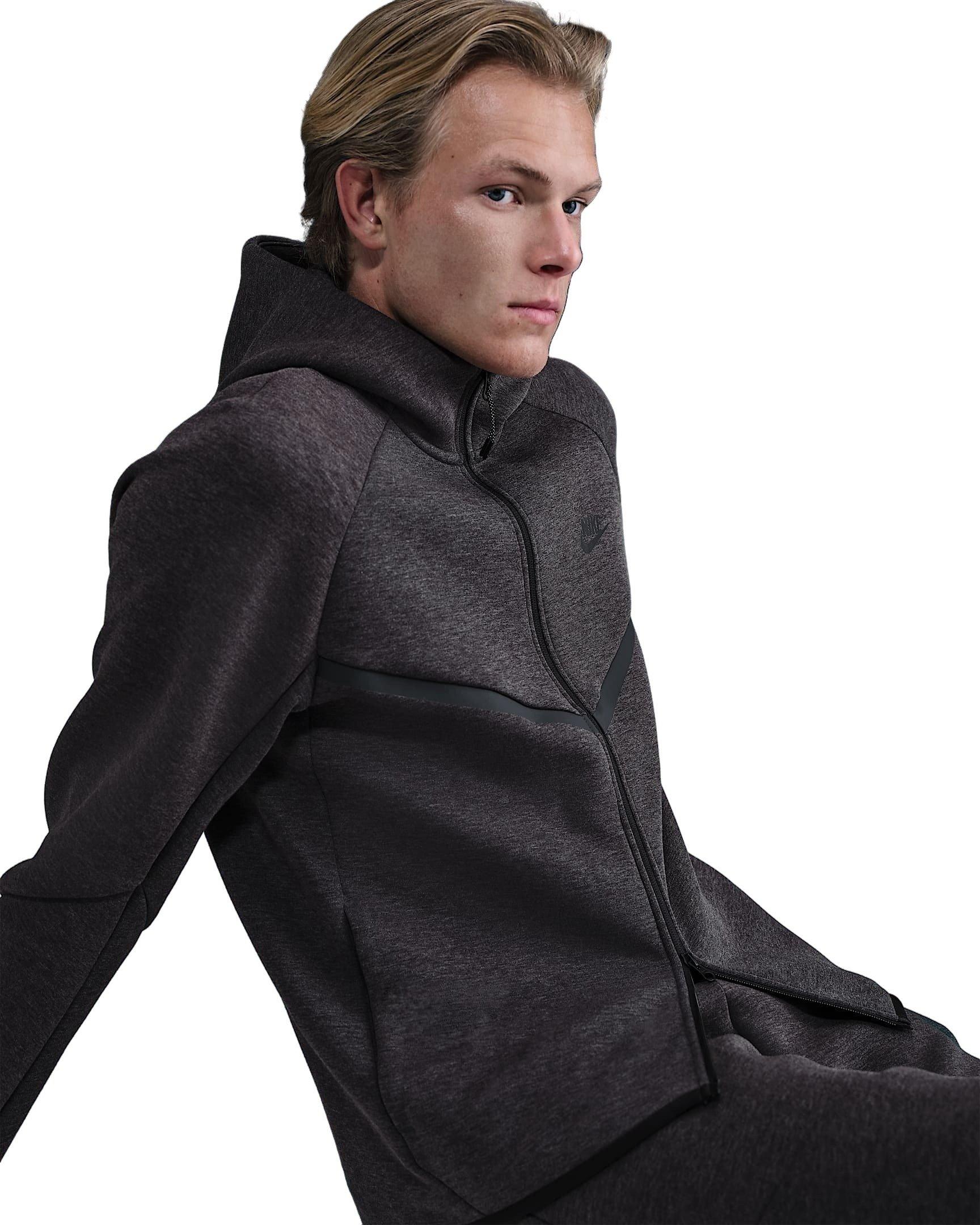Nike Men's Tech Fleece Windrunner Full-Zip Jacket - Black Heather - BLACK HEATHER Thumbnail View 3