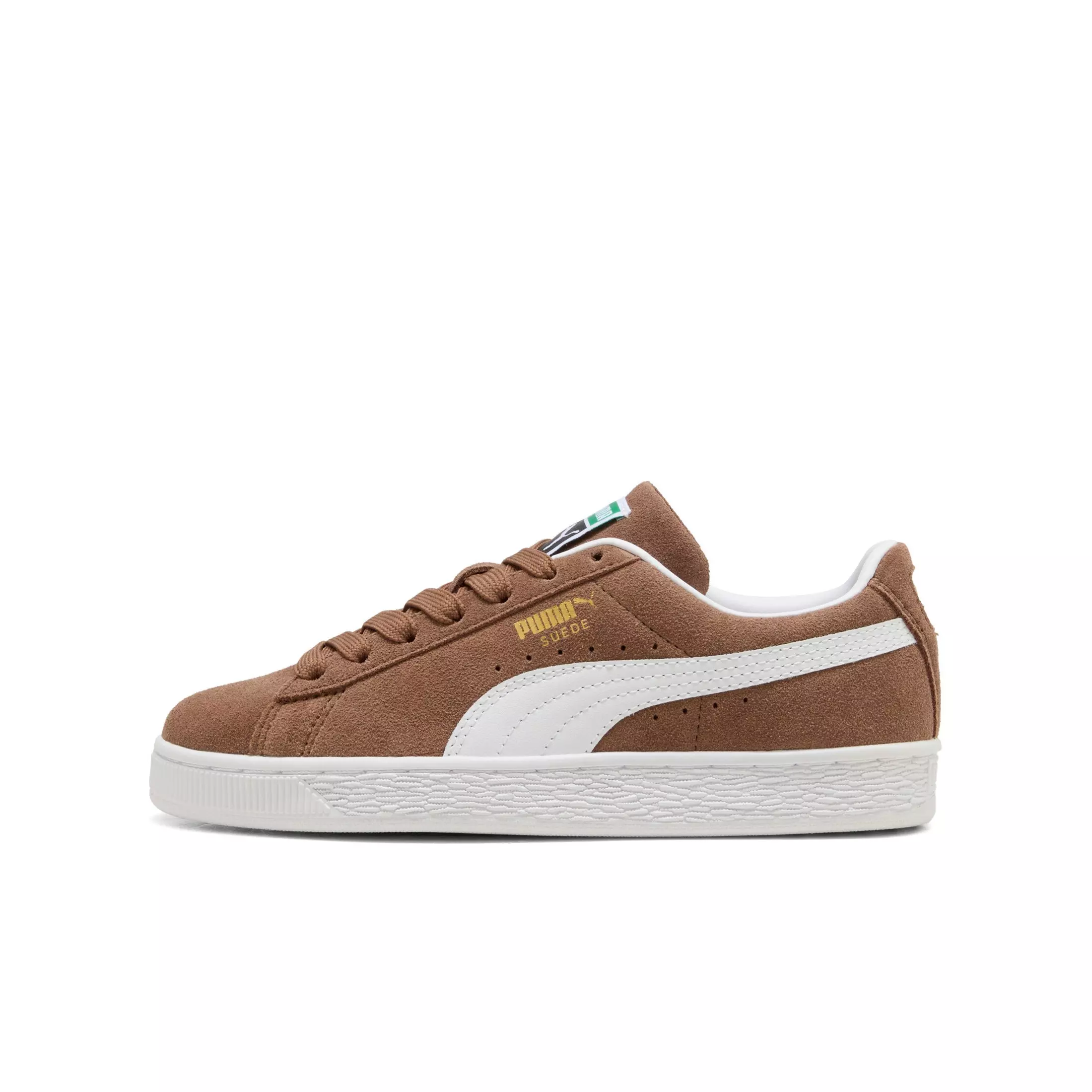 PUMA Suede Classic "Haute Coffee/PUMA White" Grade School Girls' Shoe - COFFEE/WHITE