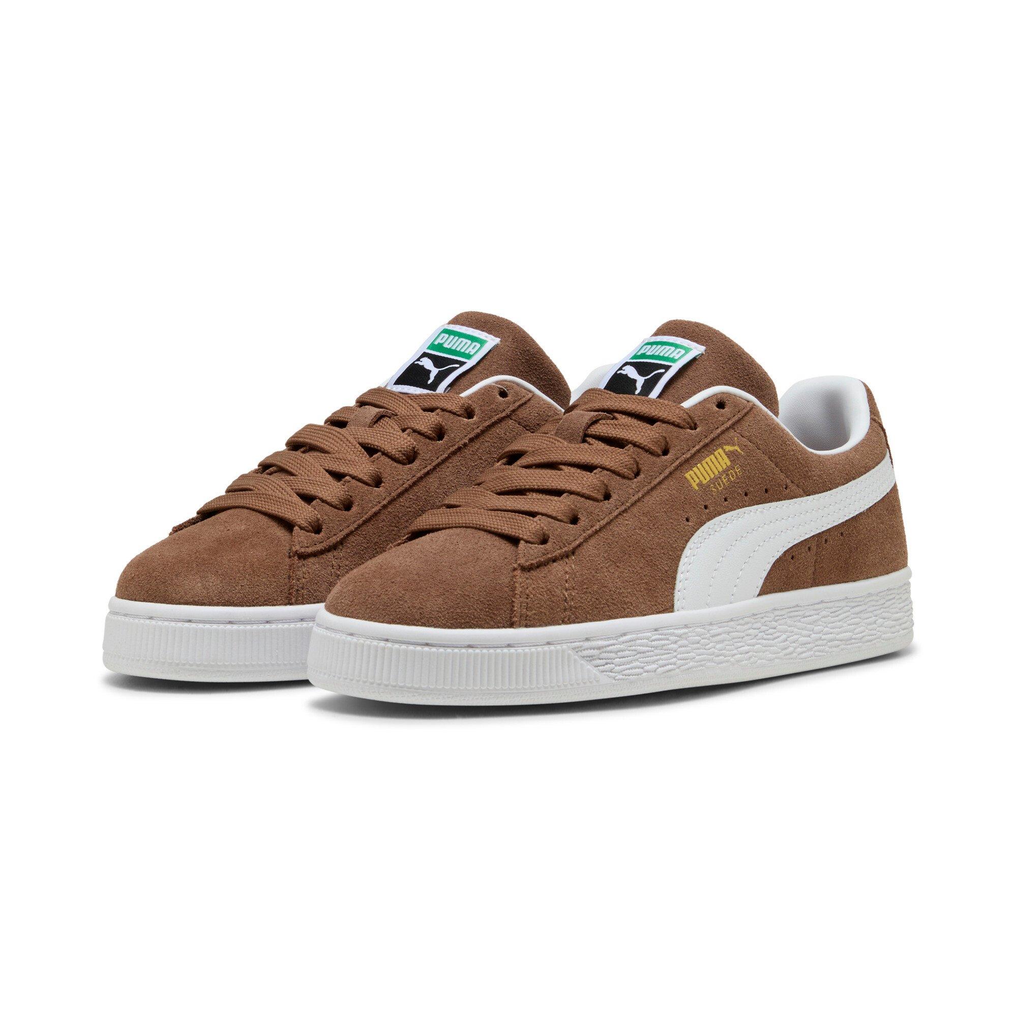 PUMA Suede Classic "Haute Coffee/PUMA White" Grade School Girls' Shoe - COFFEE/WHITE