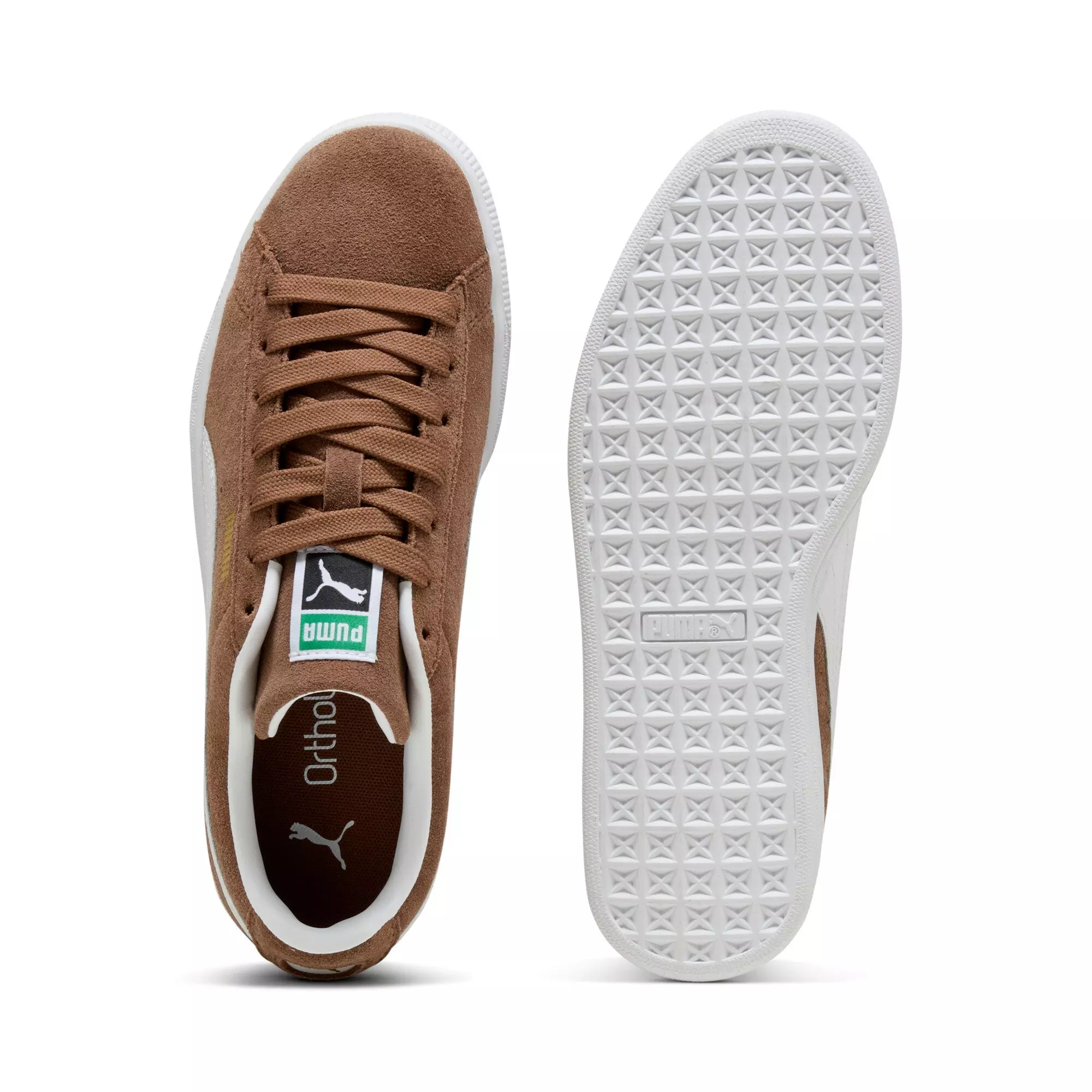 PUMA Suede Classic "Haute Coffee/PUMA White" Grade School Girls' Shoe - COFFEE/WHITE