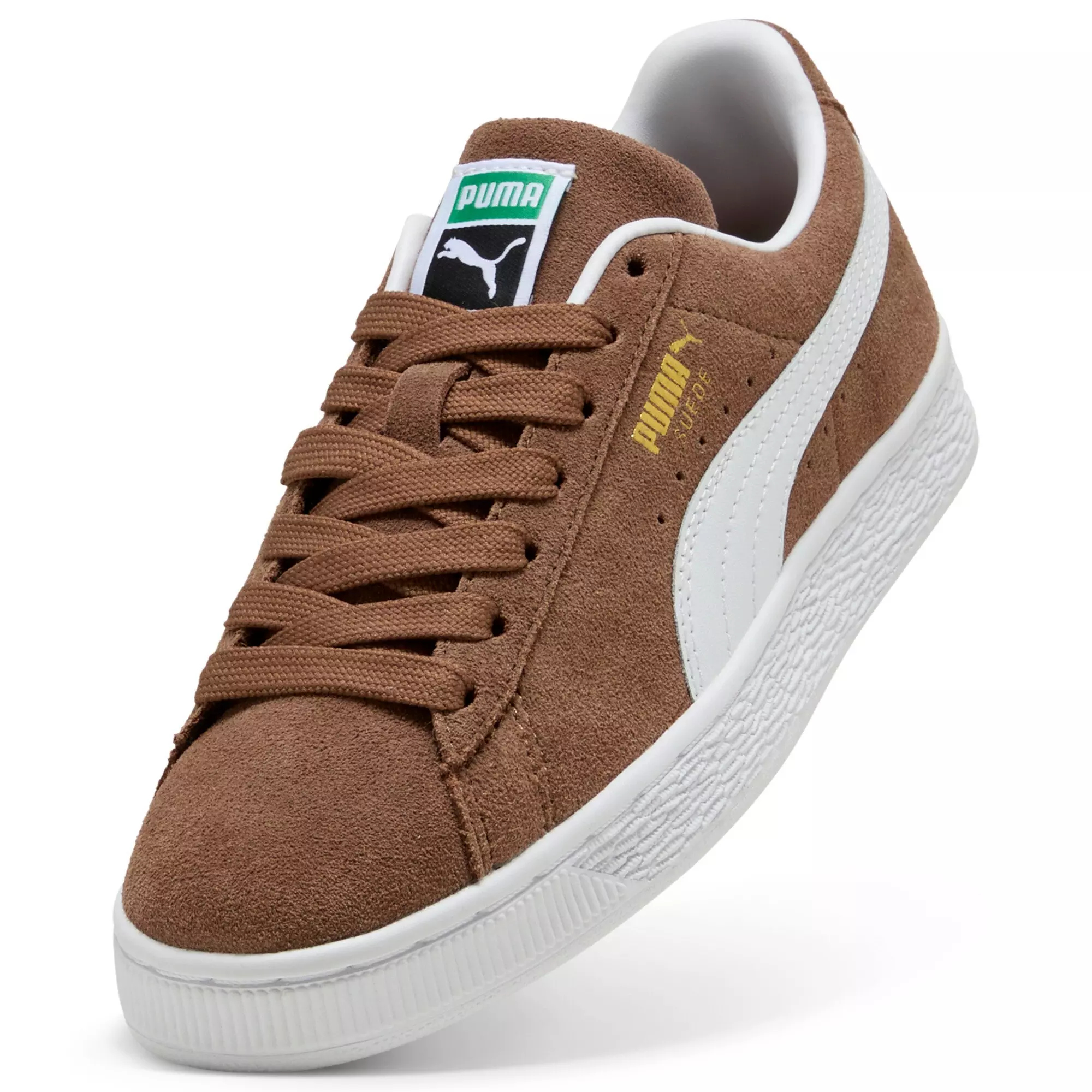 PUMA Suede Classic "Haute Coffee/PUMA White" Grade School Girls' Shoe - COFFEE/WHITE