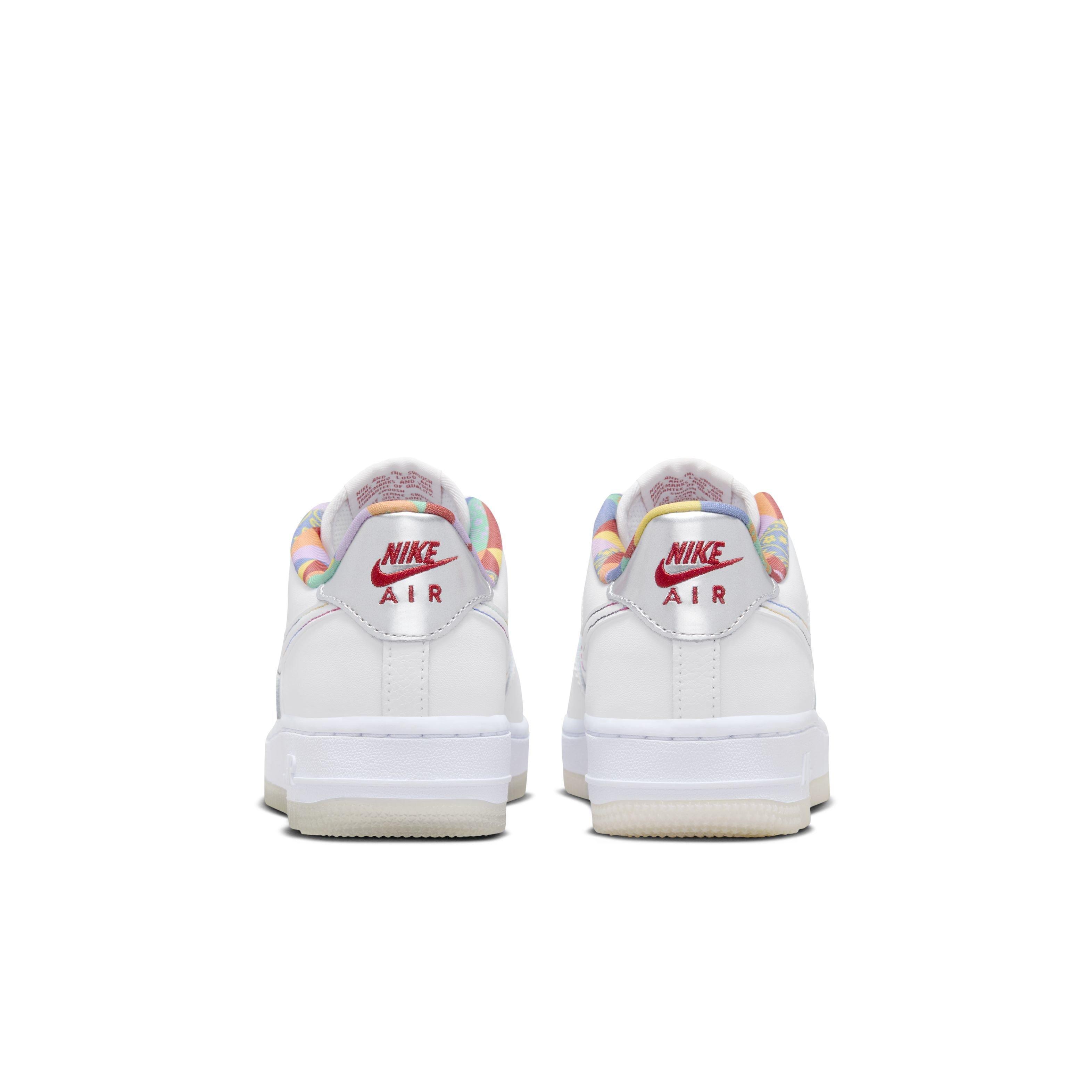 Nike Air Force 1 LV8 Grade School Boys' "White/White/White/Midnight Navy" Shoe