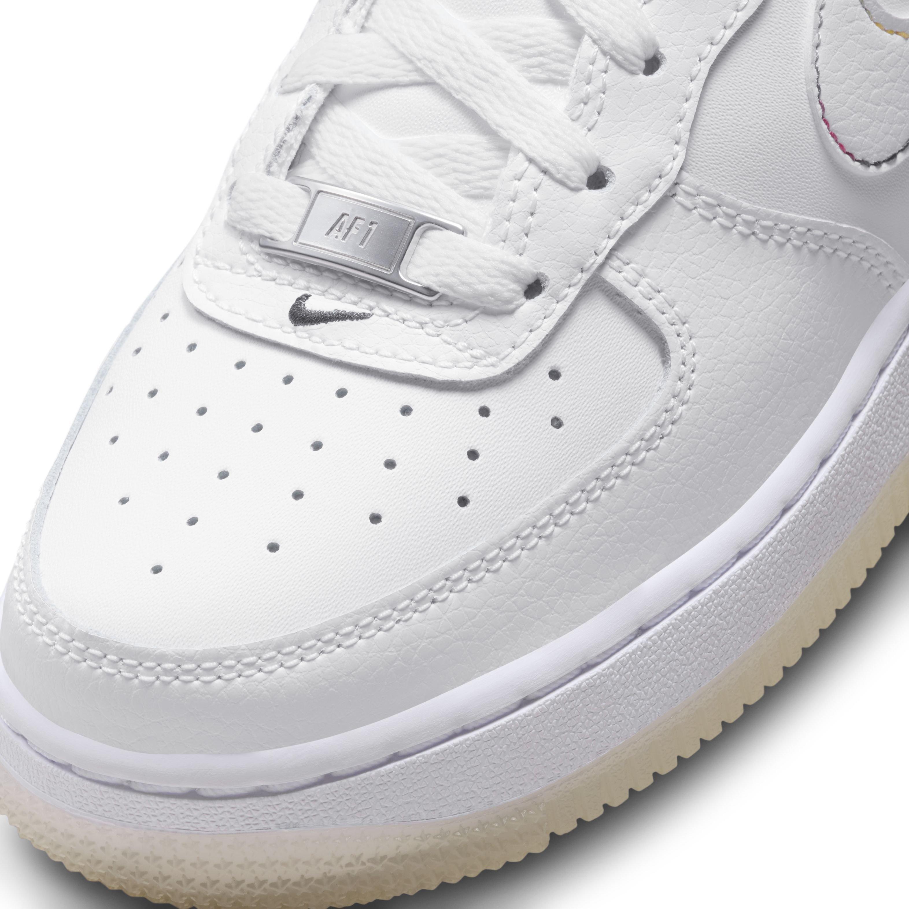 Nike Air Force 1 LV8 Grade School Boys' "White/White/White/Midnight Navy" Shoe