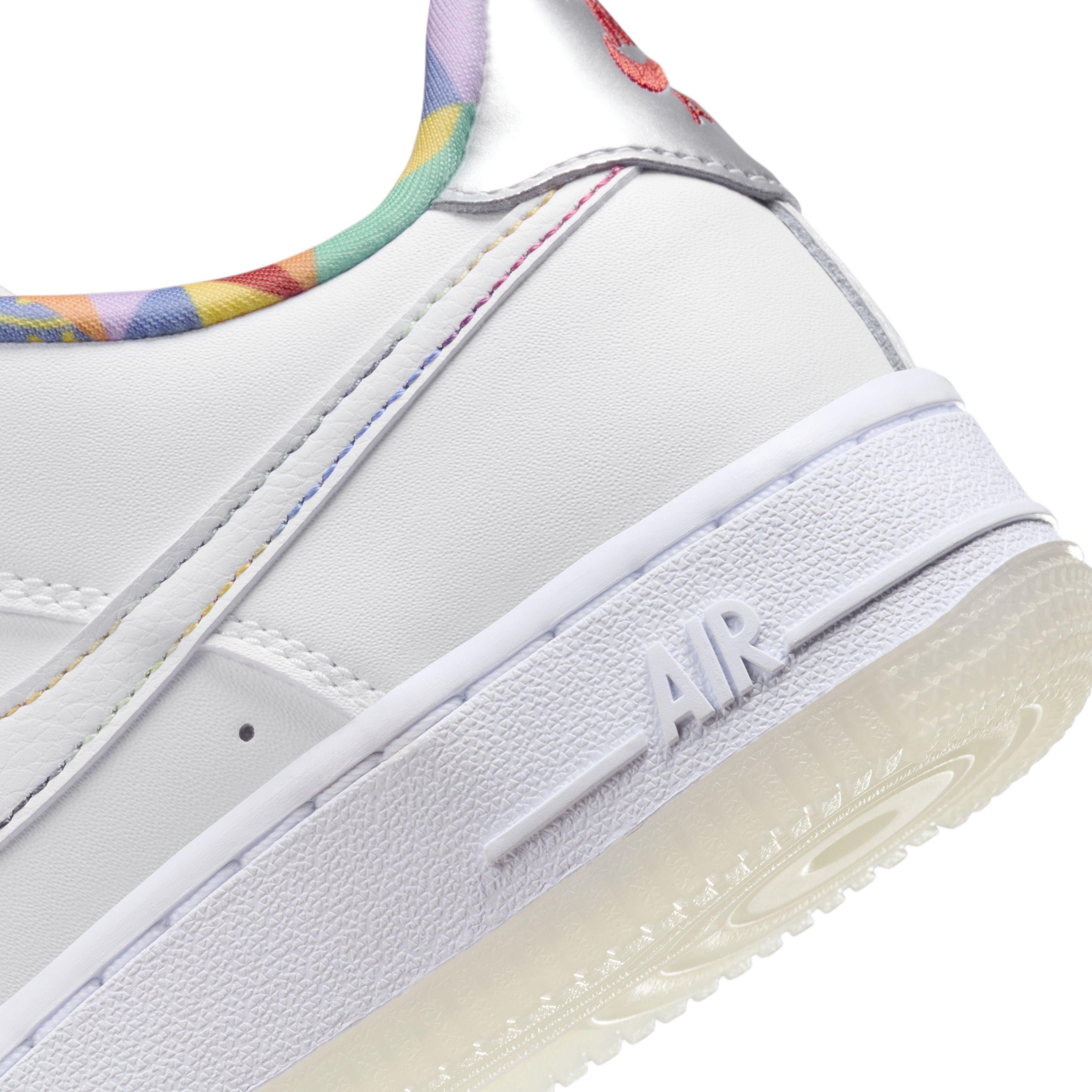 Nike Air Force 1 LV8 Grade School Boys' "White/White/White/Midnight Navy" Shoe