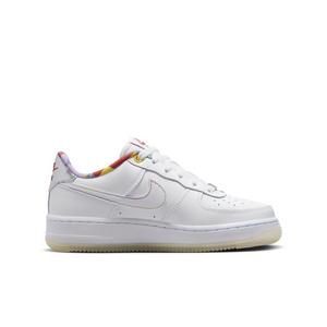 Nike Air Force 1 LV8 "White/White/White/Midnight Navy" Grade School Boys' Shoe