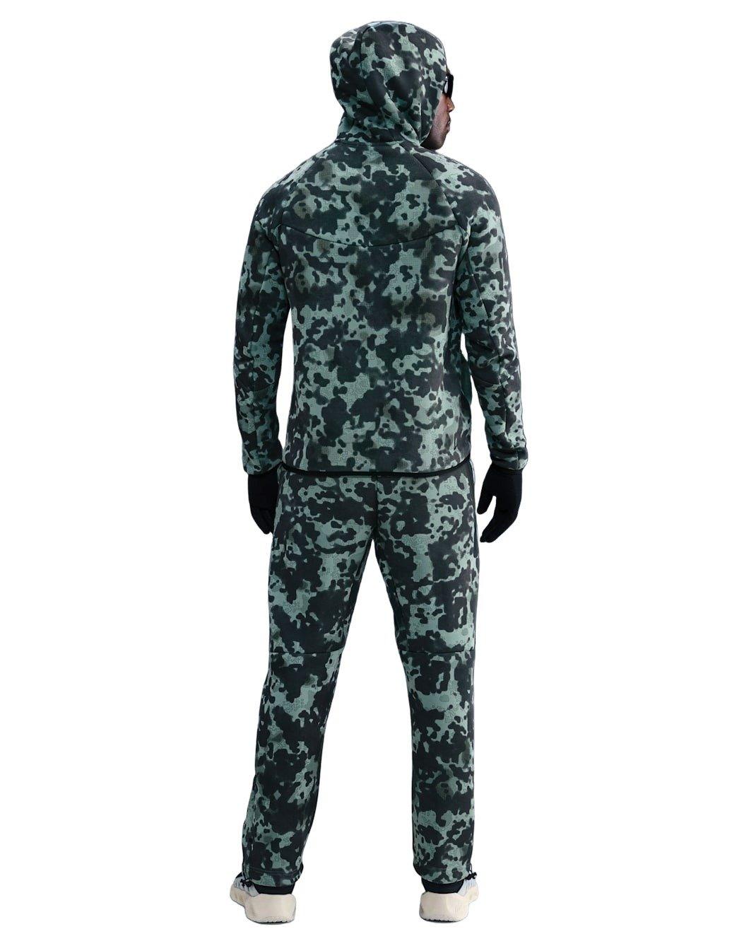 Nike Men's Tech Full-Zip Fleece Camo Windrunner Jacket - Green - GREEN Thumbnail View 5