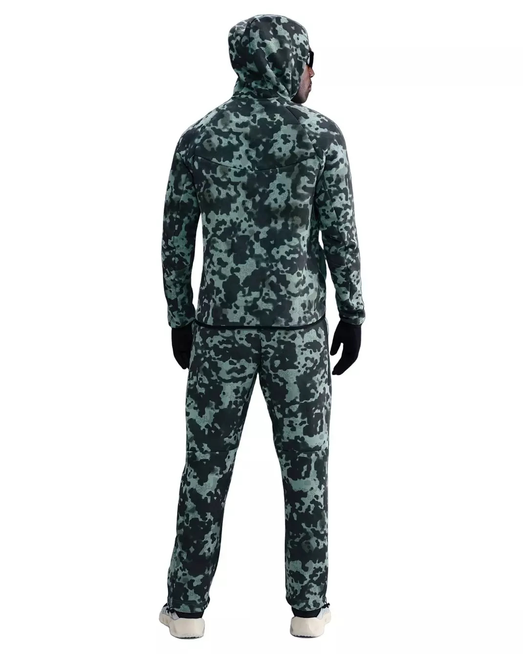 Nike Men's Tech Full-Zip Fleece Camo Windrunner Jacket - Green - GREEN