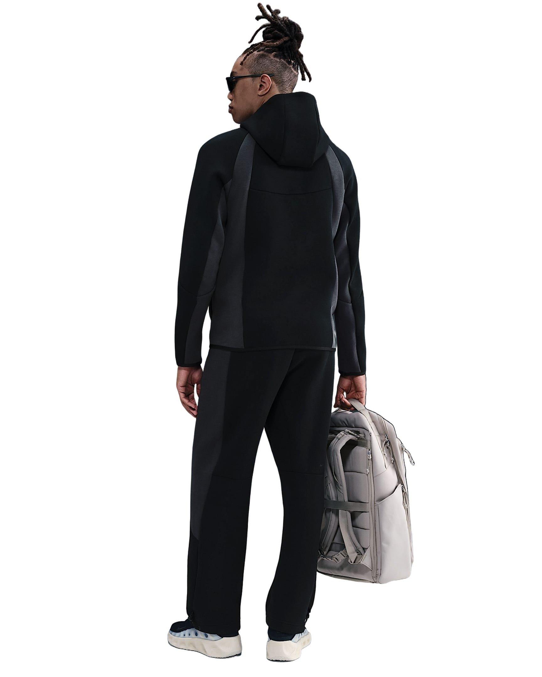 Nike Men's Tech Color Block Full-Zip Fleece Windrunner Jacket - BLACK Thumbnail View 5