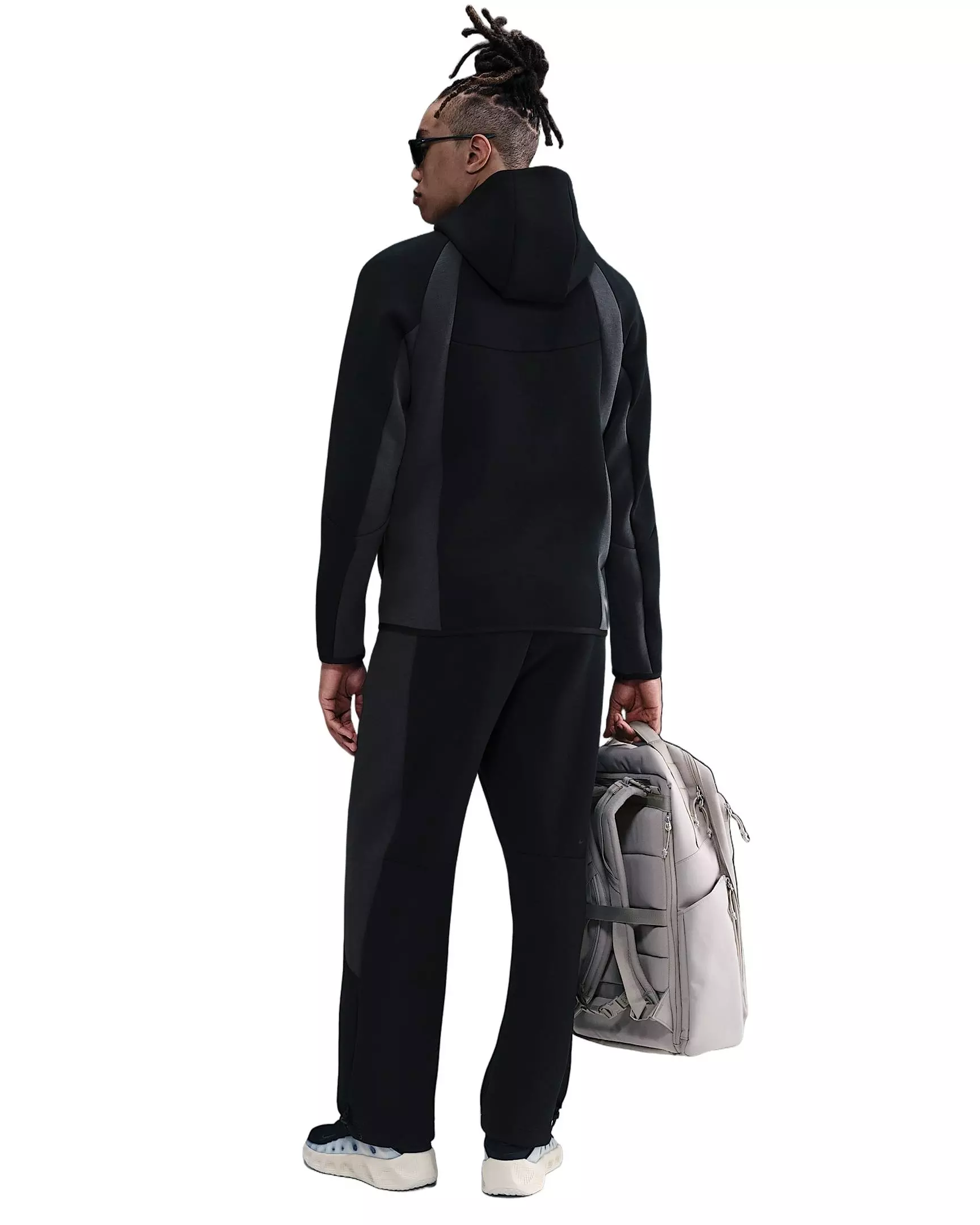 Nike Men's Tech Color Block Full-Zip Fleece Windrunner Jacket - BLACK