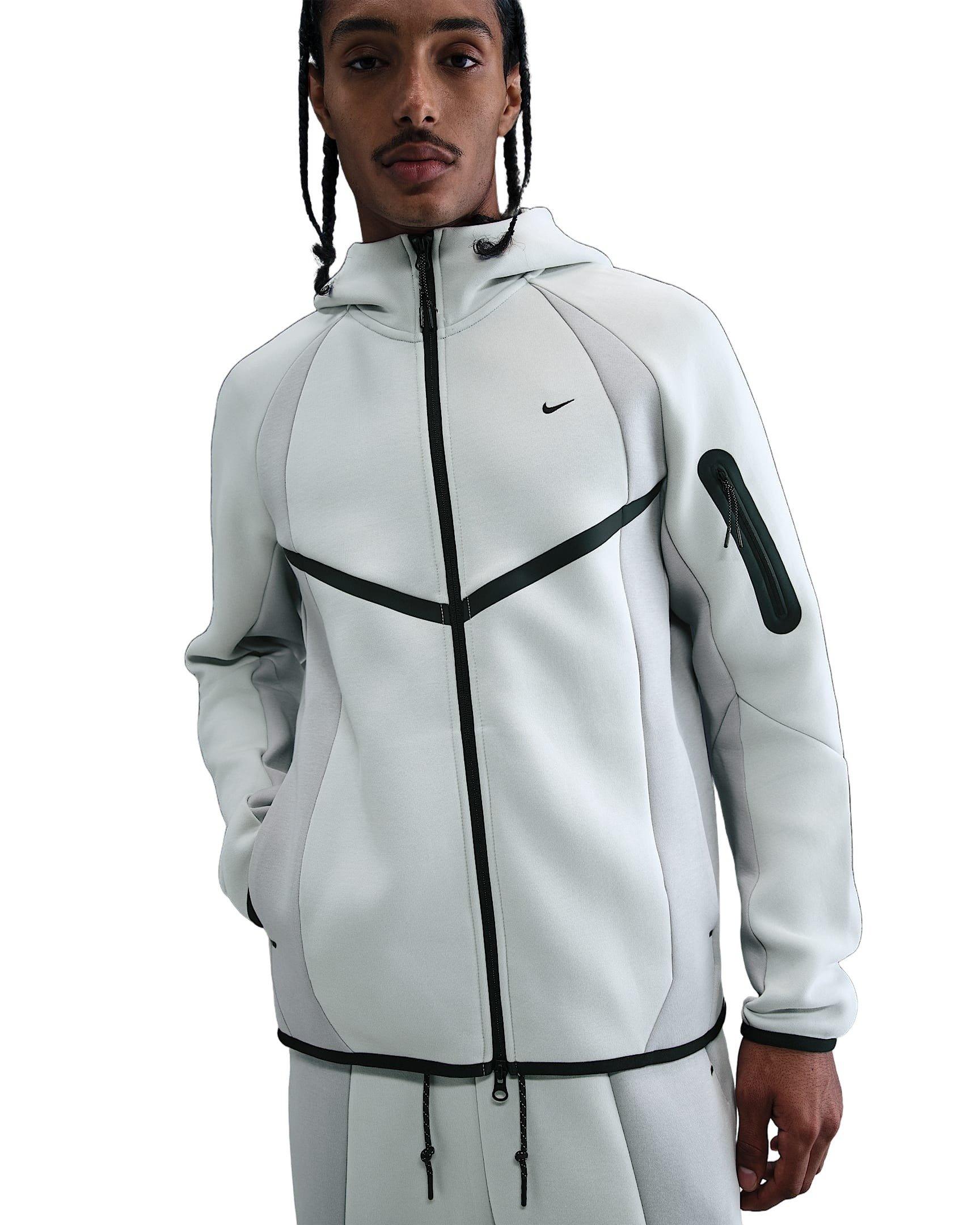 Nike Men's Tech Color Block Full-Zip Fleece Windrunner Jacket - GREY Thumbnail View 1
