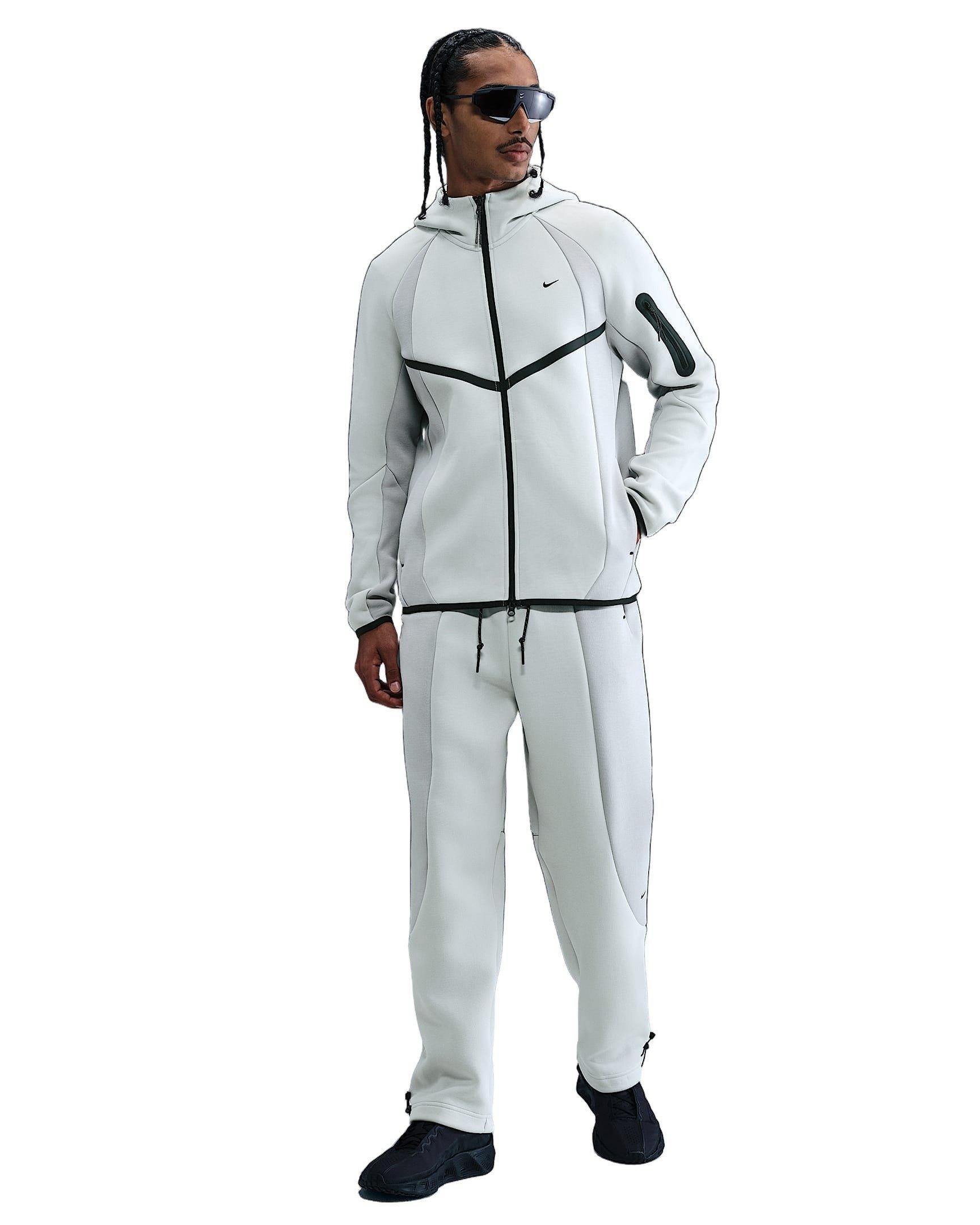 Nike Men's Tech Color Block Full-Zip Fleece Windrunner Jacket - GREY Thumbnail View 4