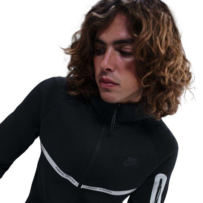 Nike Men's Tech Full-Zip Fleece Windrunner Jacket with Reflective Accents - BLACK Thumbnail View 3