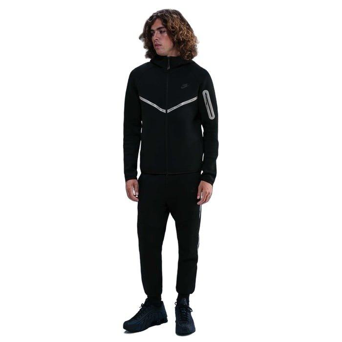 Nike Men's Tech Full-Zip Fleece Windrunner Jacket with Reflective Accents - BLACK Thumbnail View 4