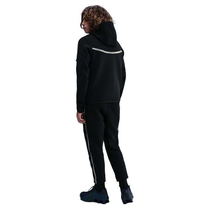 Nike Men's Tech Full-Zip Fleece Windrunner Jacket with Reflective Accents - BLACK Thumbnail View 5