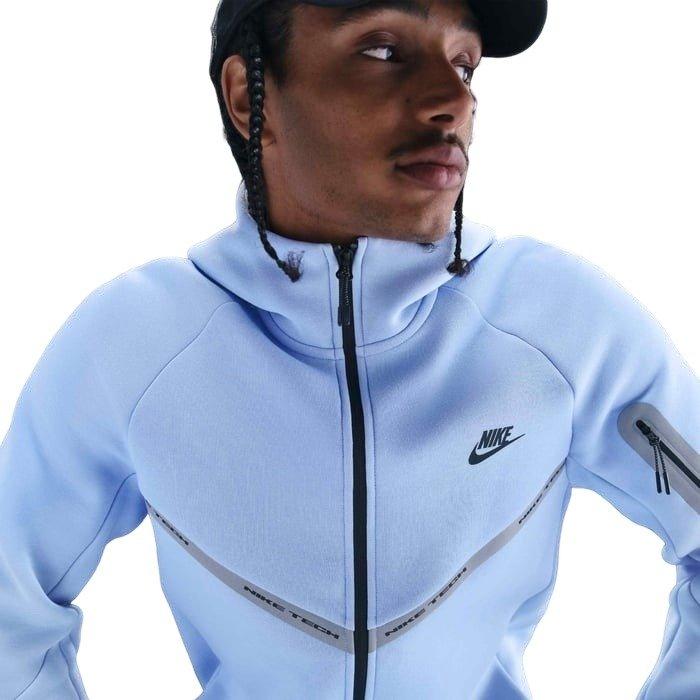 Nike Men's Tech Full-Zip Fleece Windrunner Jacket with Reflective Accents - BLUE Thumbnail View 3