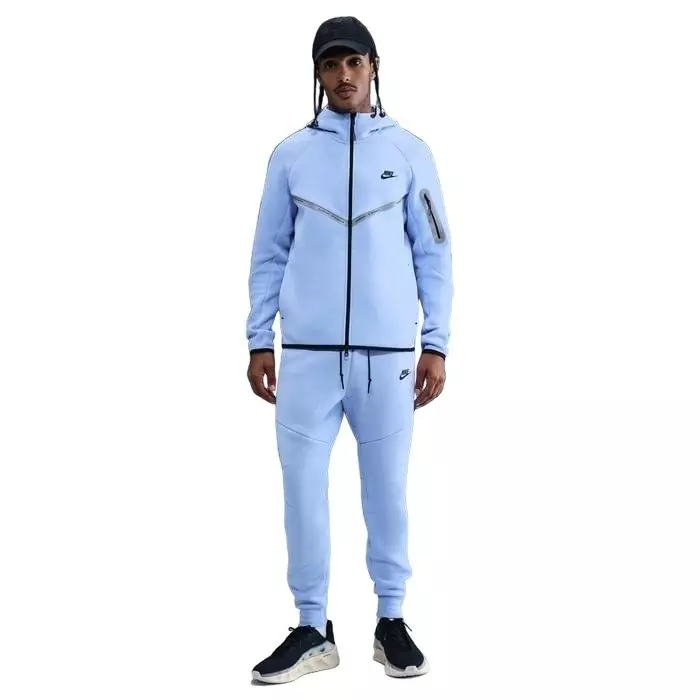 Nike Men's Tech Full-Zip Fleece Windrunner Jacket with Reflective Accents - BLUE