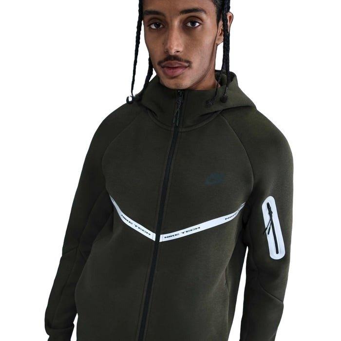 Nike Men's Tech Full-Zip Fleece Windrunner Jacket with Reflective Accents - GREEN Thumbnail View 1