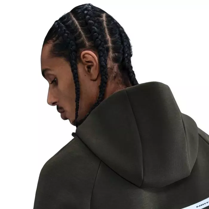 Nike Men's Tech Full-Zip Fleece Windrunner Jacket with Reflective Accents - GREEN