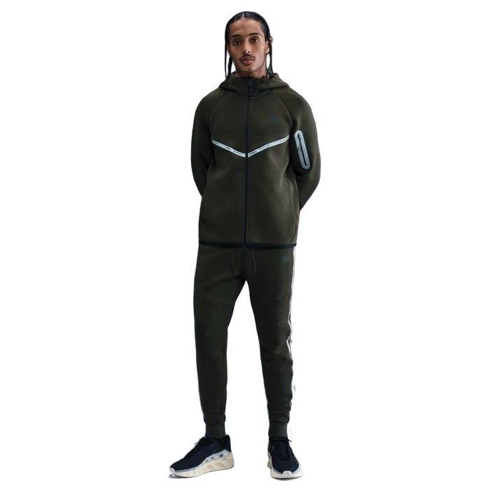 Nike Men's Tech Full-Zip Fleece Windrunner Jacket with Reflective Accents - GREEN Thumbnail View 5