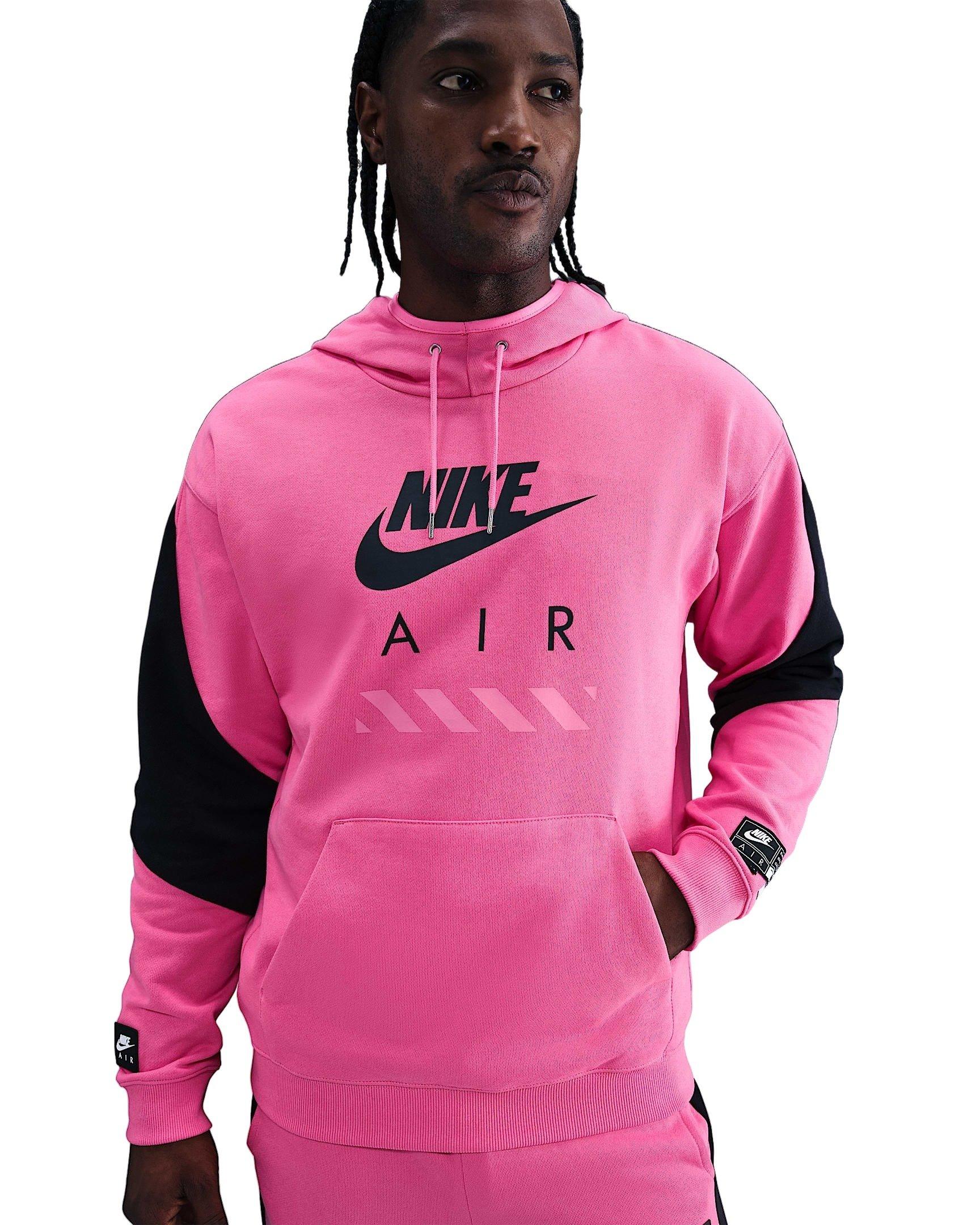 Nike Men's Air Fleece Pullover Hoodie - Pink - PINK Thumbnail View 3