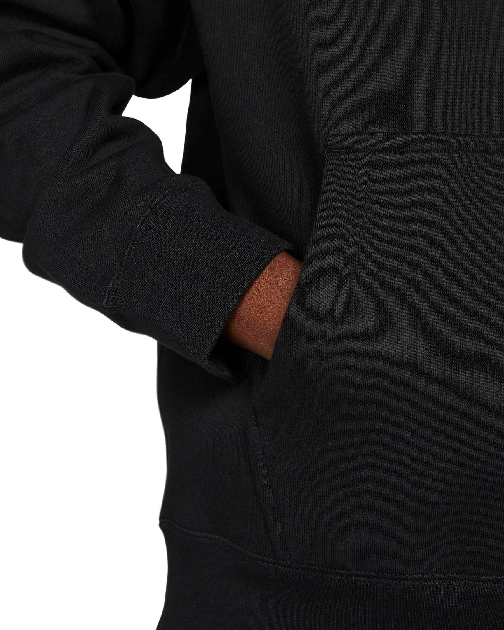 Nike Men's Solo Swoosh Loose Fleece Pullover Hoodie - BLACK Thumbnail View 5