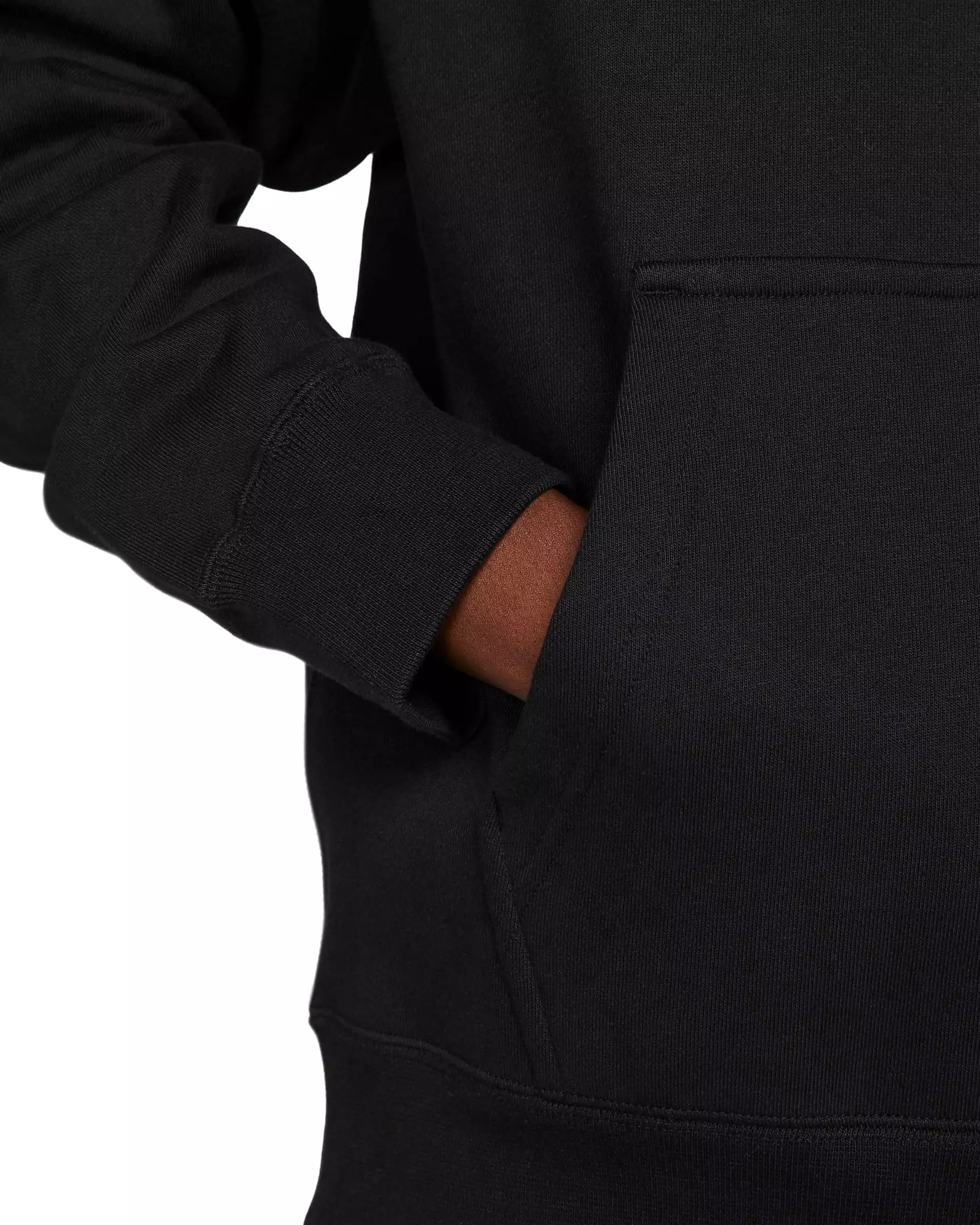 Nike Men's Solo Swoosh Loose Fleece Pullover Hoodie - BLACK