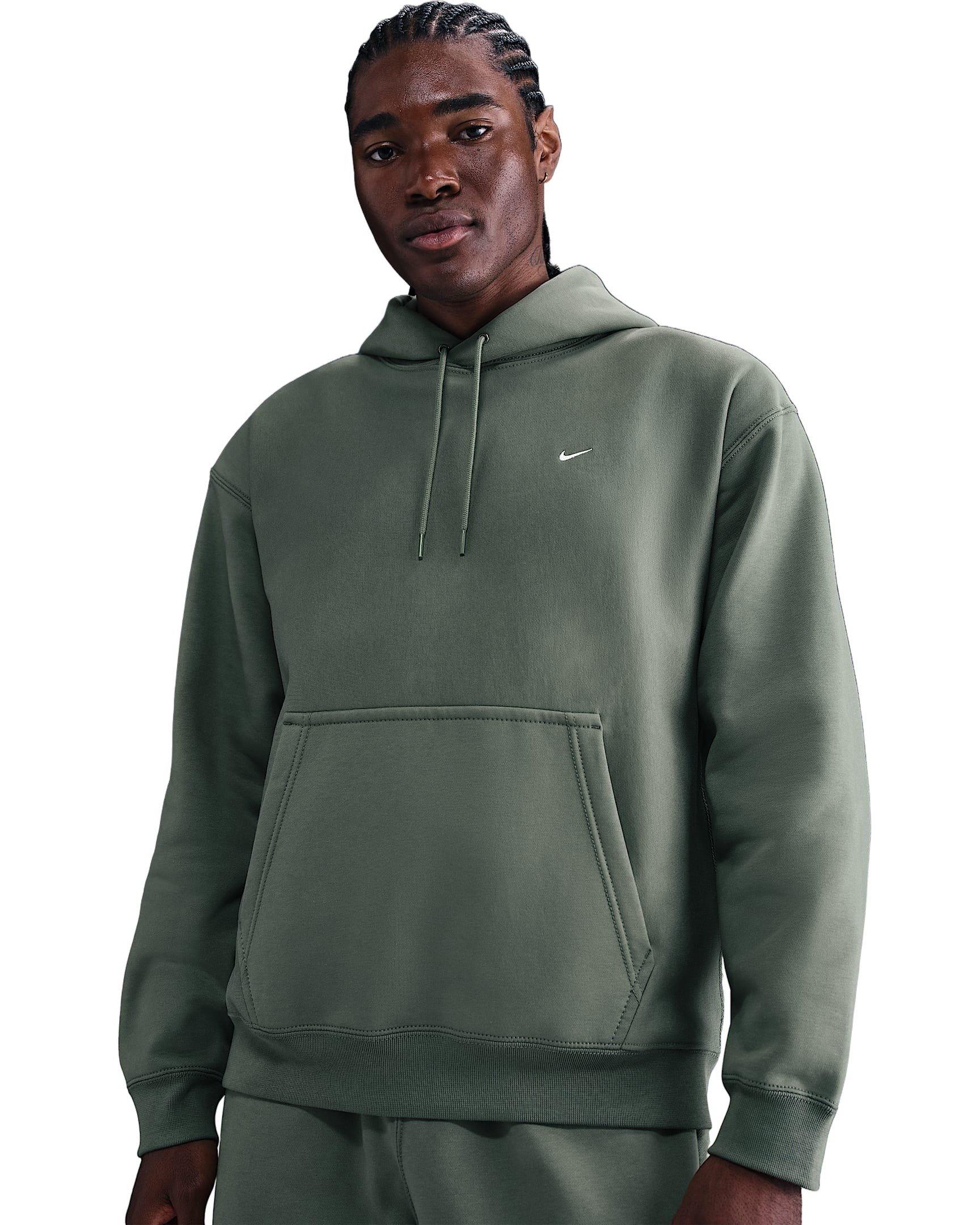 Nike Men's Solo Swoosh Loose Fleece Pullover Hoodie - GREEN Thumbnail View 1
