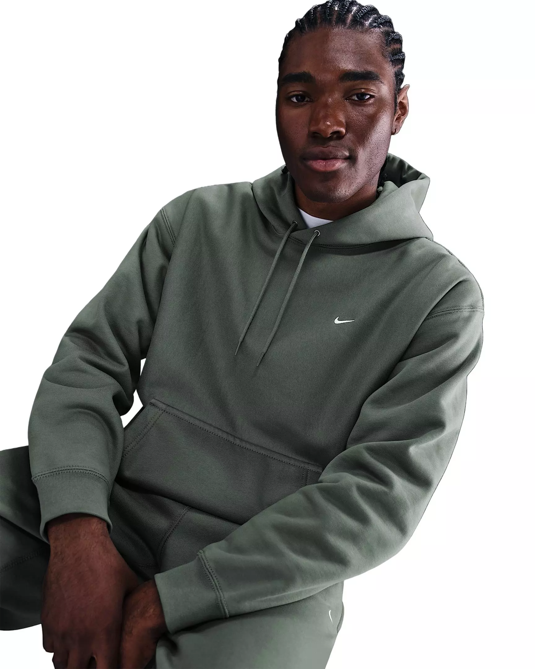 Nike Men's Solo Swoosh Fleece Pullover Hoodie - GREEN