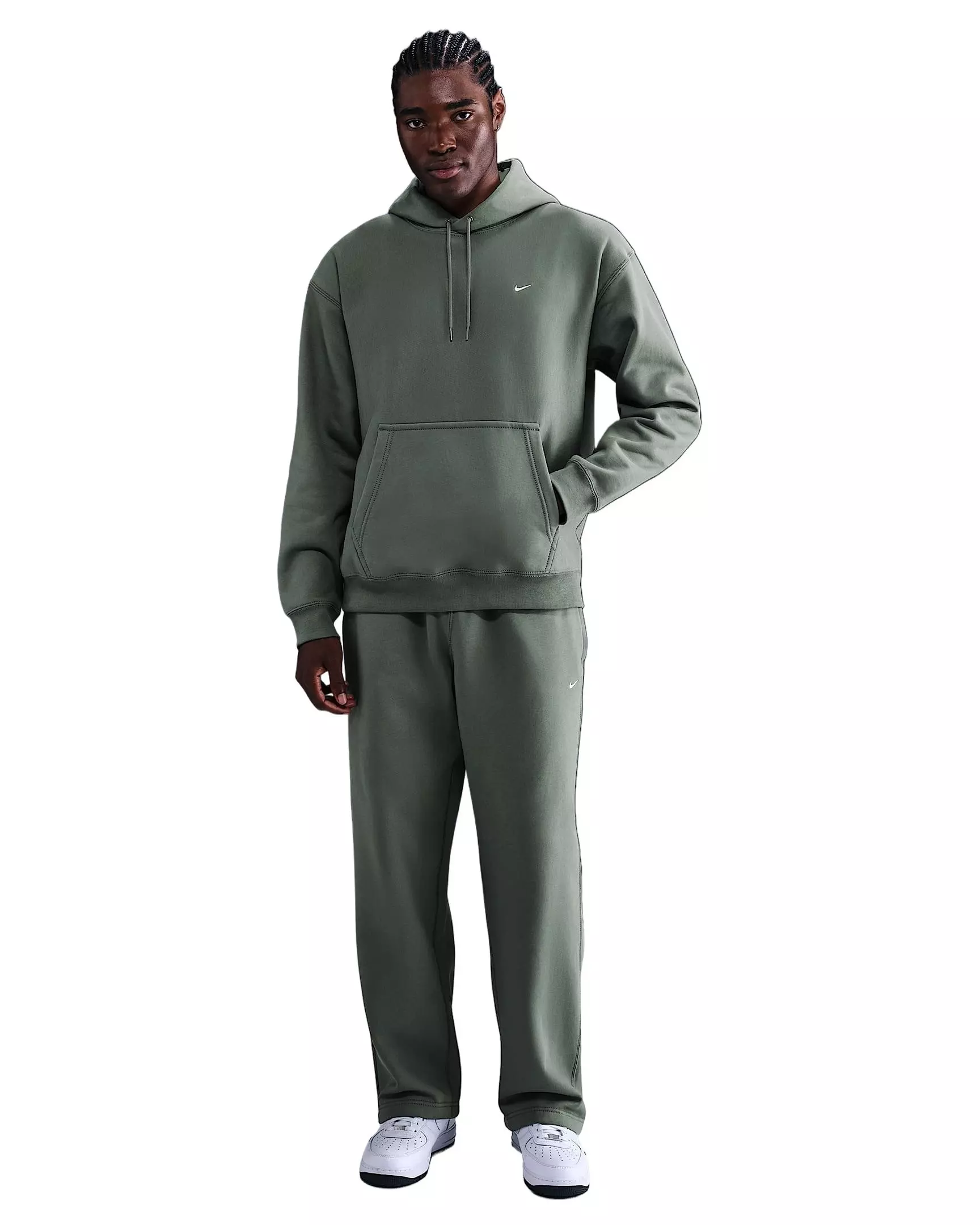 Nike Men's Solo Swoosh Loose Fleece Pullover Hoodie - GREEN