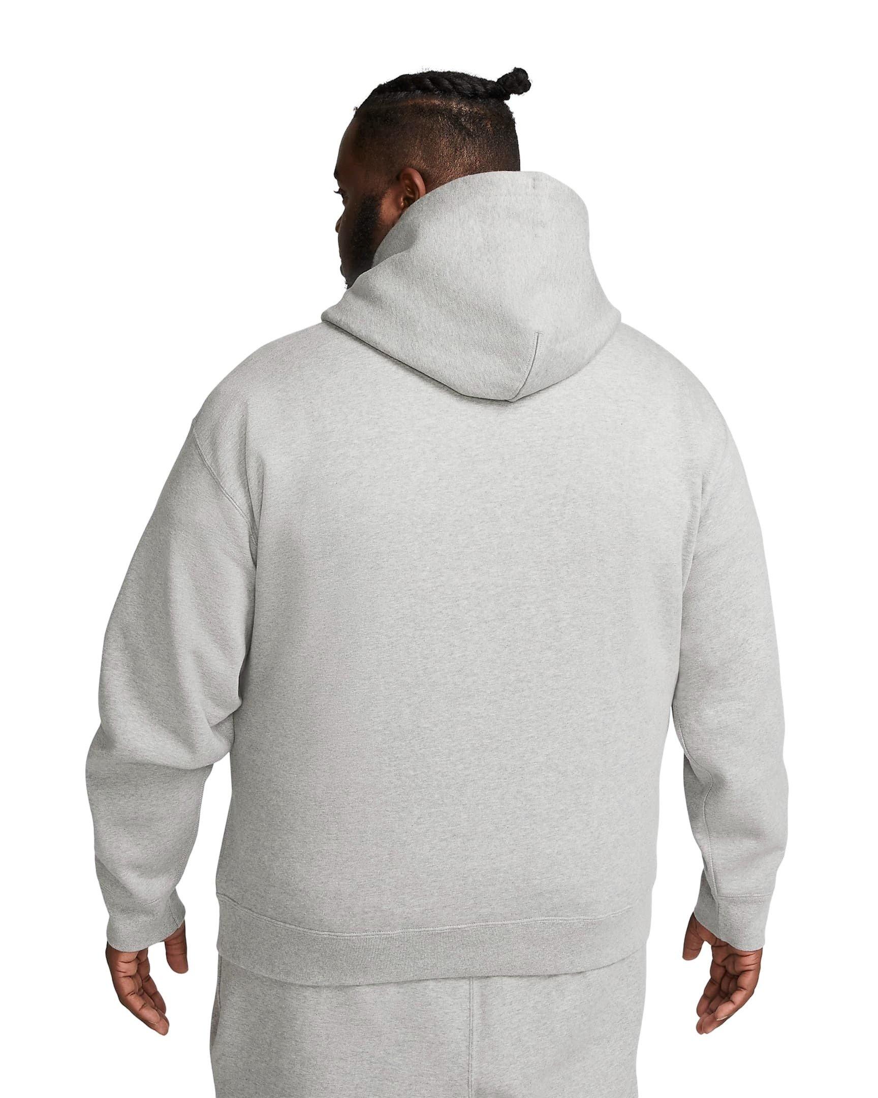 Nike Men's Solo Swoosh Loose Fleece Pullover Hoodie - LIGHT GREY Thumbnail View 2