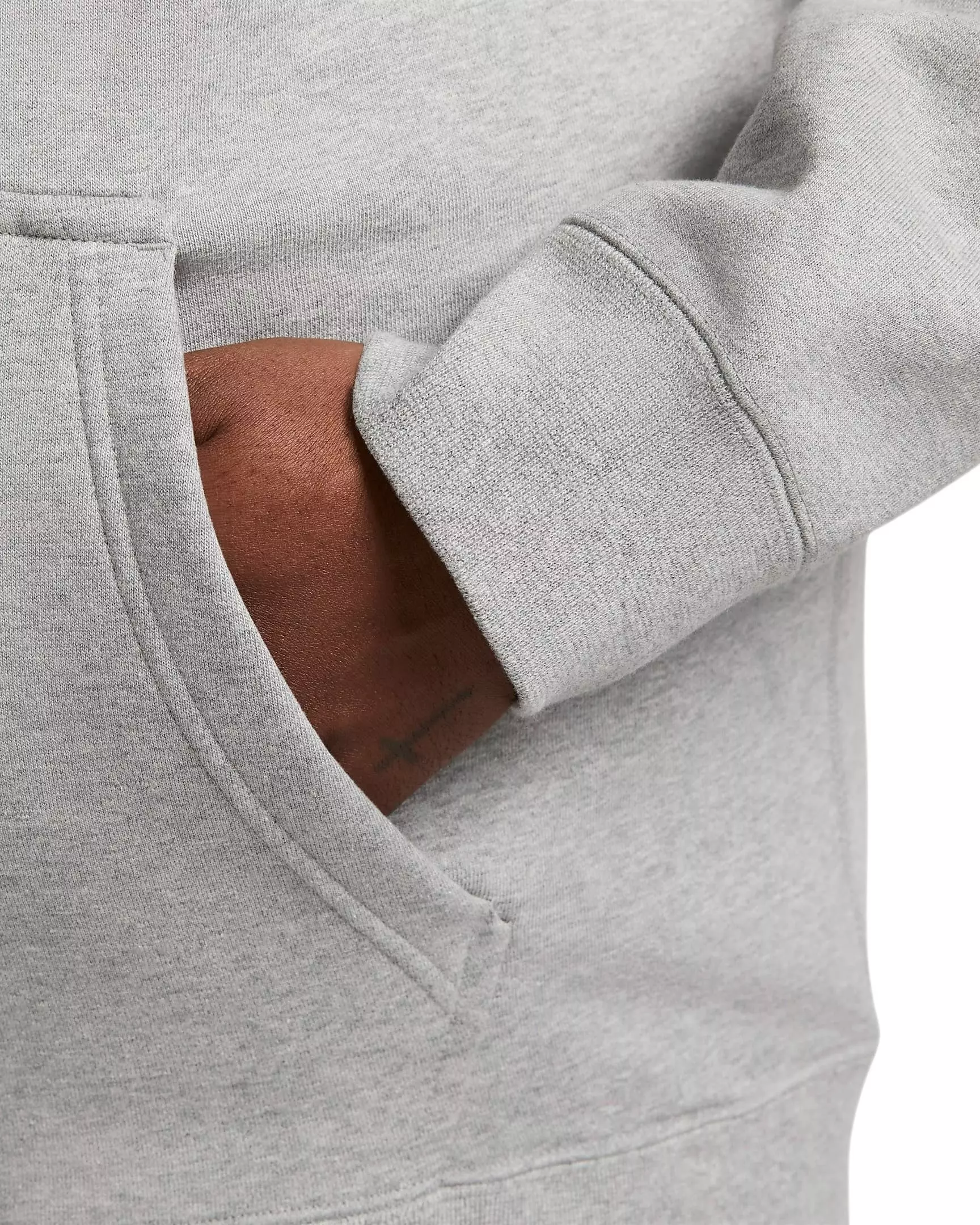 Nike Men's Solo Swoosh Loose Fleece Pullover Hoodie - LIGHT GREY