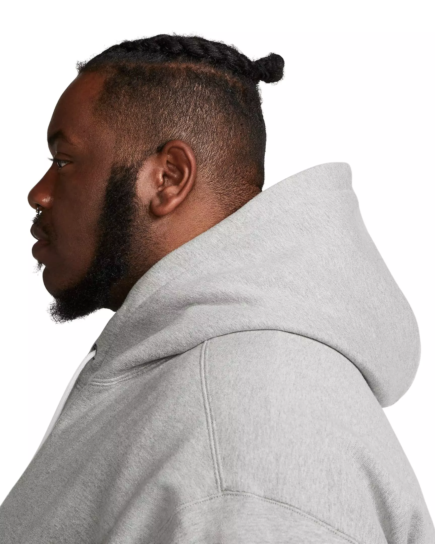 Nike Men's Solo Swoosh Fleece Pullover Hoodie - LIGHT GREY