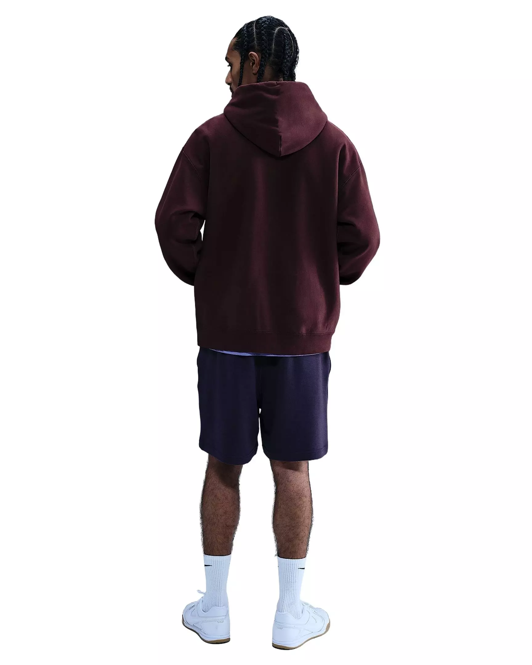 Nike Men's Solo Swoosh Fleece Pullover Hoodie - BURGUNDY