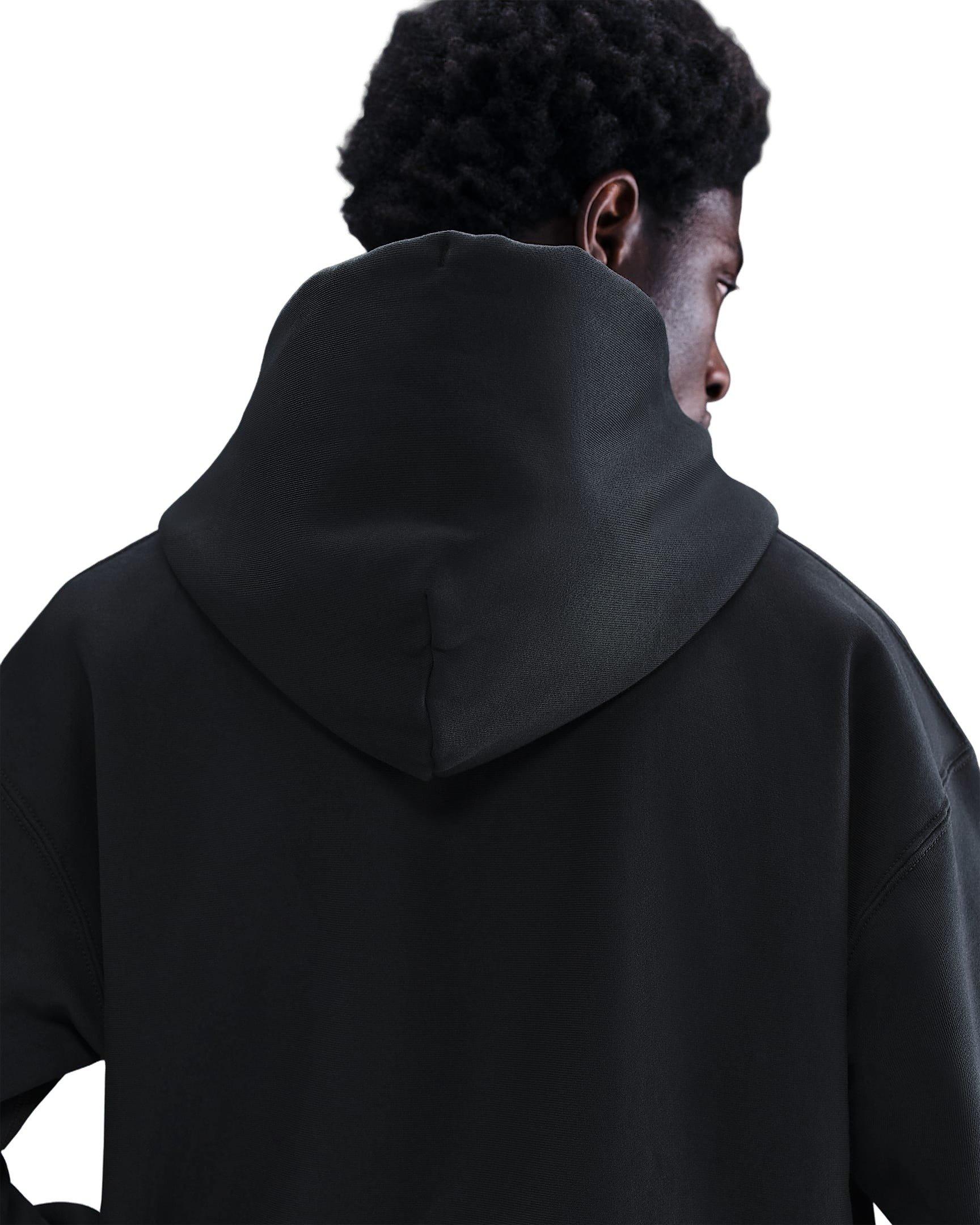 Nike Men's Solo Swoosh Full-Zip Fleece Hooded Jacket - BLACK Thumbnail View 2