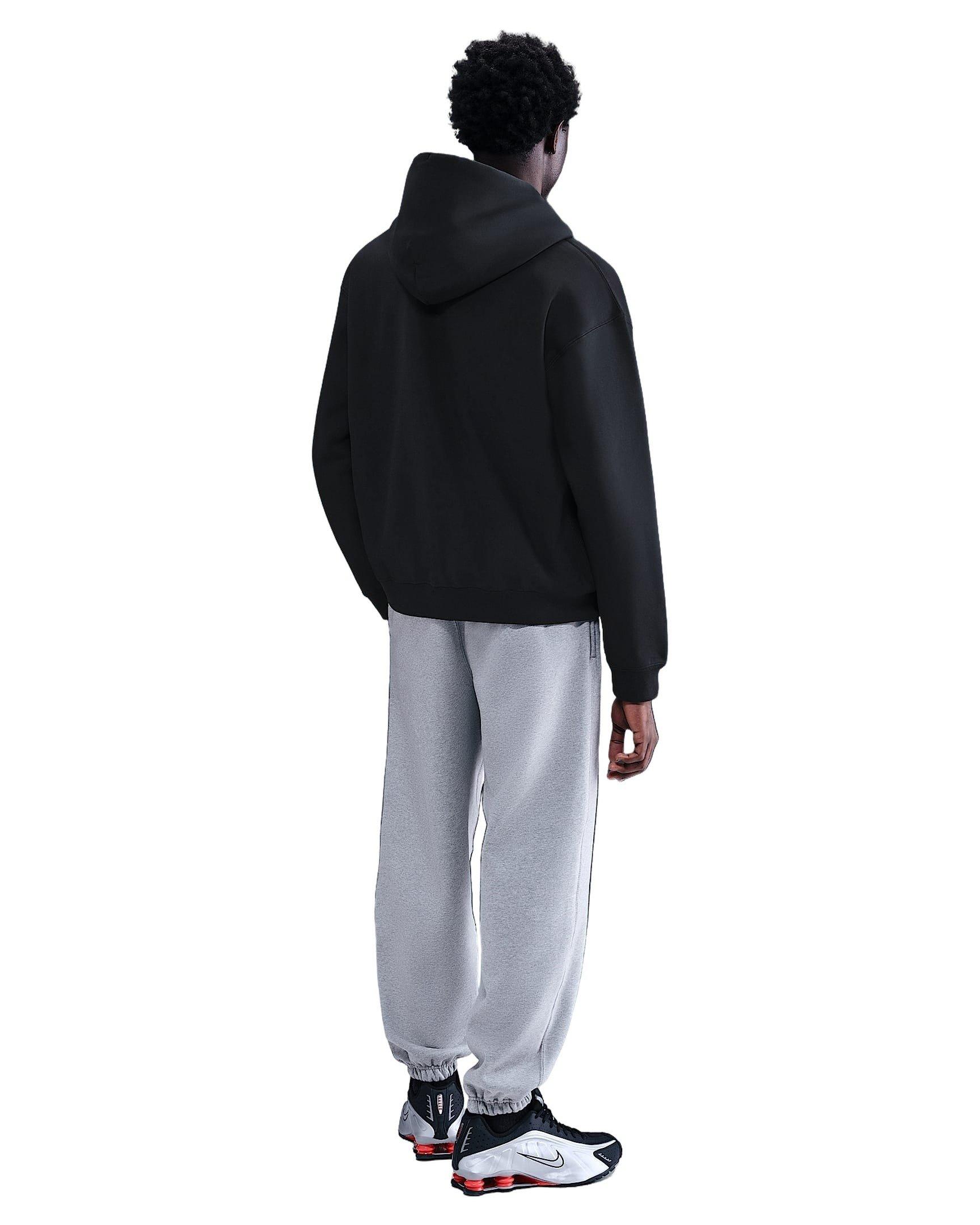 Nike Men's Solo Swoosh Full-Zip Fleece Hooded Jacket - BLACK Thumbnail View 5