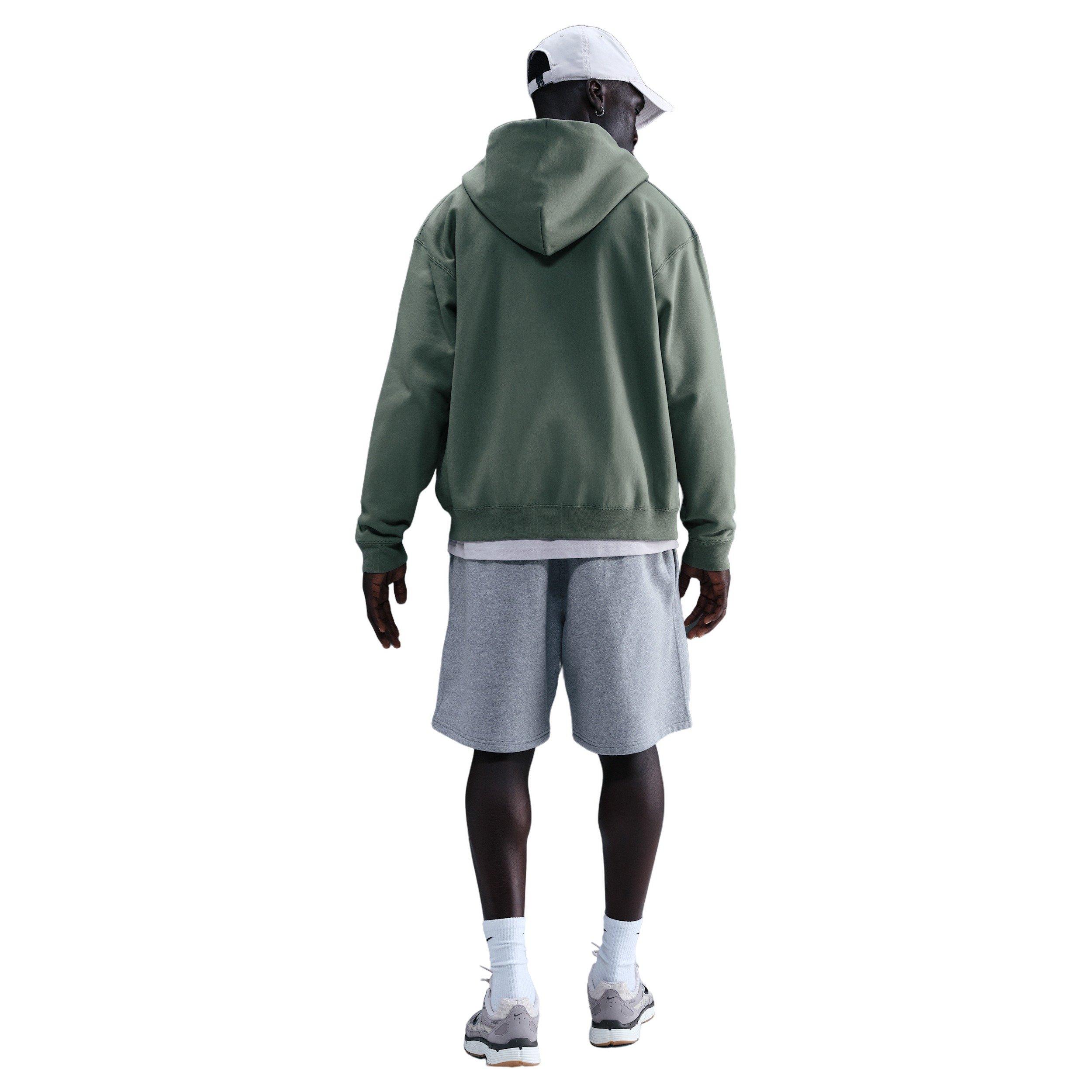 Nike Men's Solo Swoosh Full-Zip Fleece Hooded Jacket - GREY Thumbnail View 5