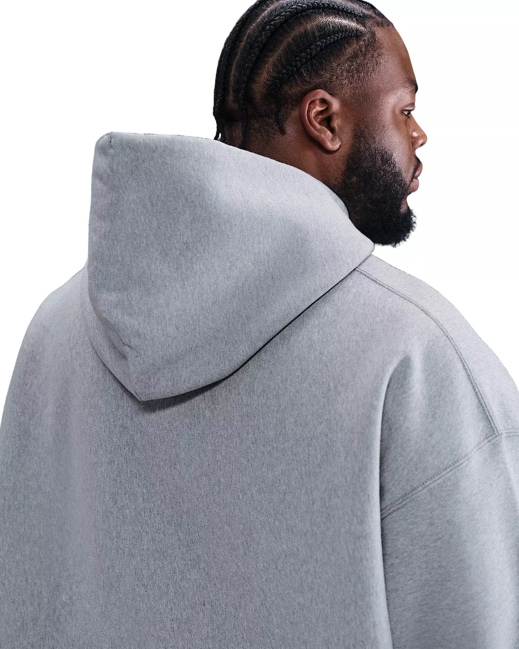 Nike Men's Solo Swoosh Full-Zip Fleece Hooded Jacket - LIGHT GREY