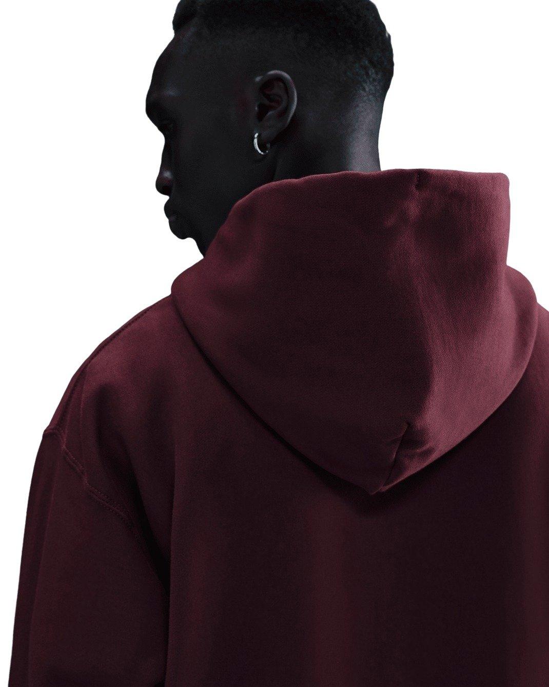 Nike Men's Solo Swoosh Full-Zip Fleece Hooded Jacket - BURGUNDY Thumbnail View 2